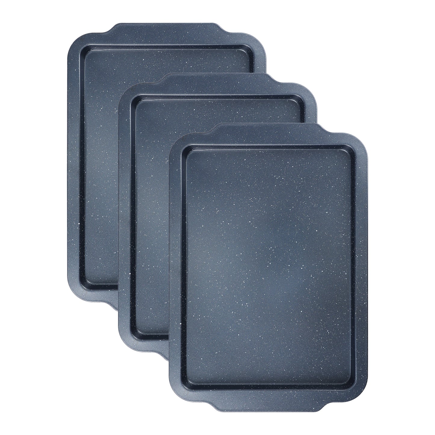 Baking Sheet Pan Set of 3, Solid Cookie Sheets for Oven Cooking, Nonstick Cake Pan