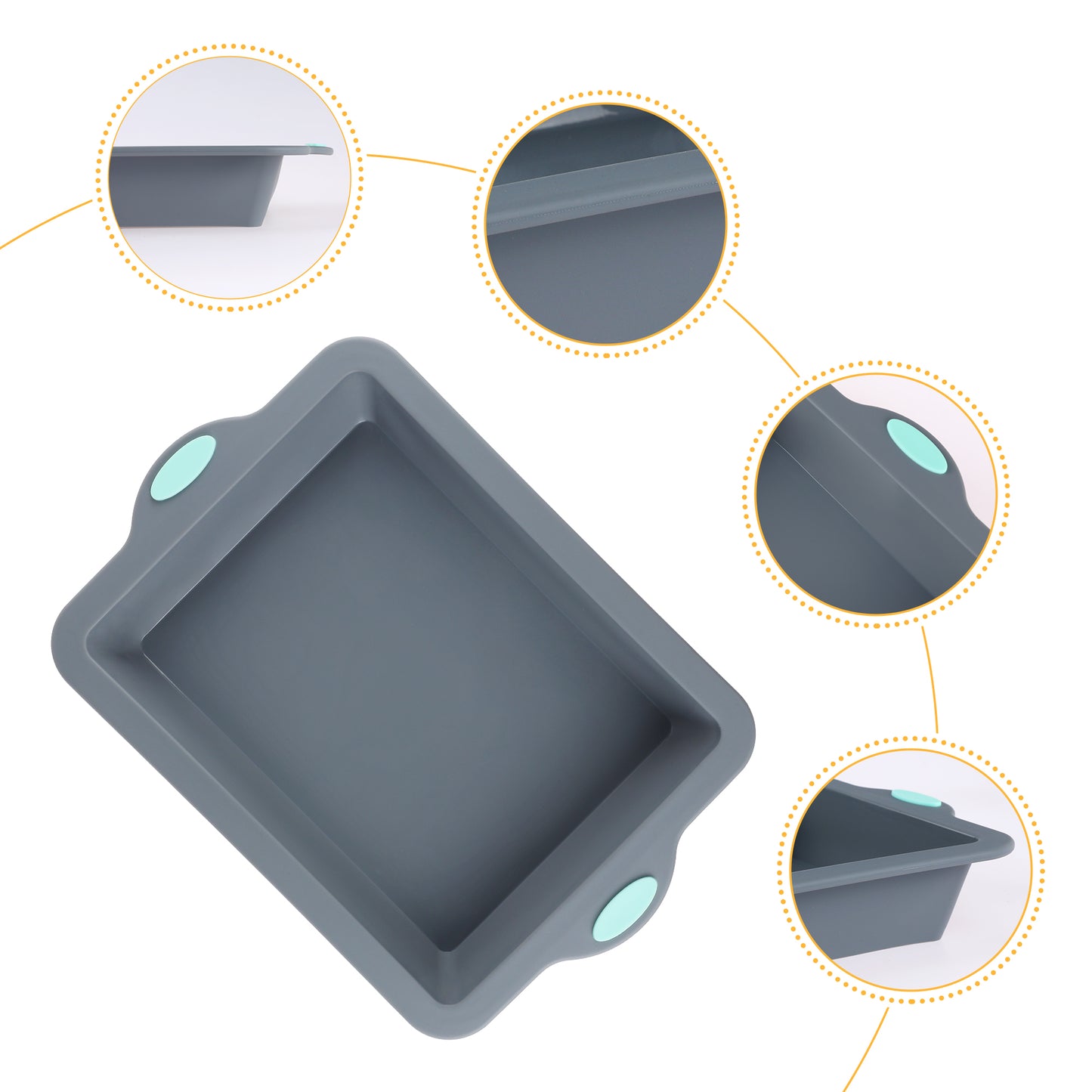 2 Packs Cake Pan Nonstick Silicone Baking Pan, Sheet Pans for Baking Cakes Lasagna