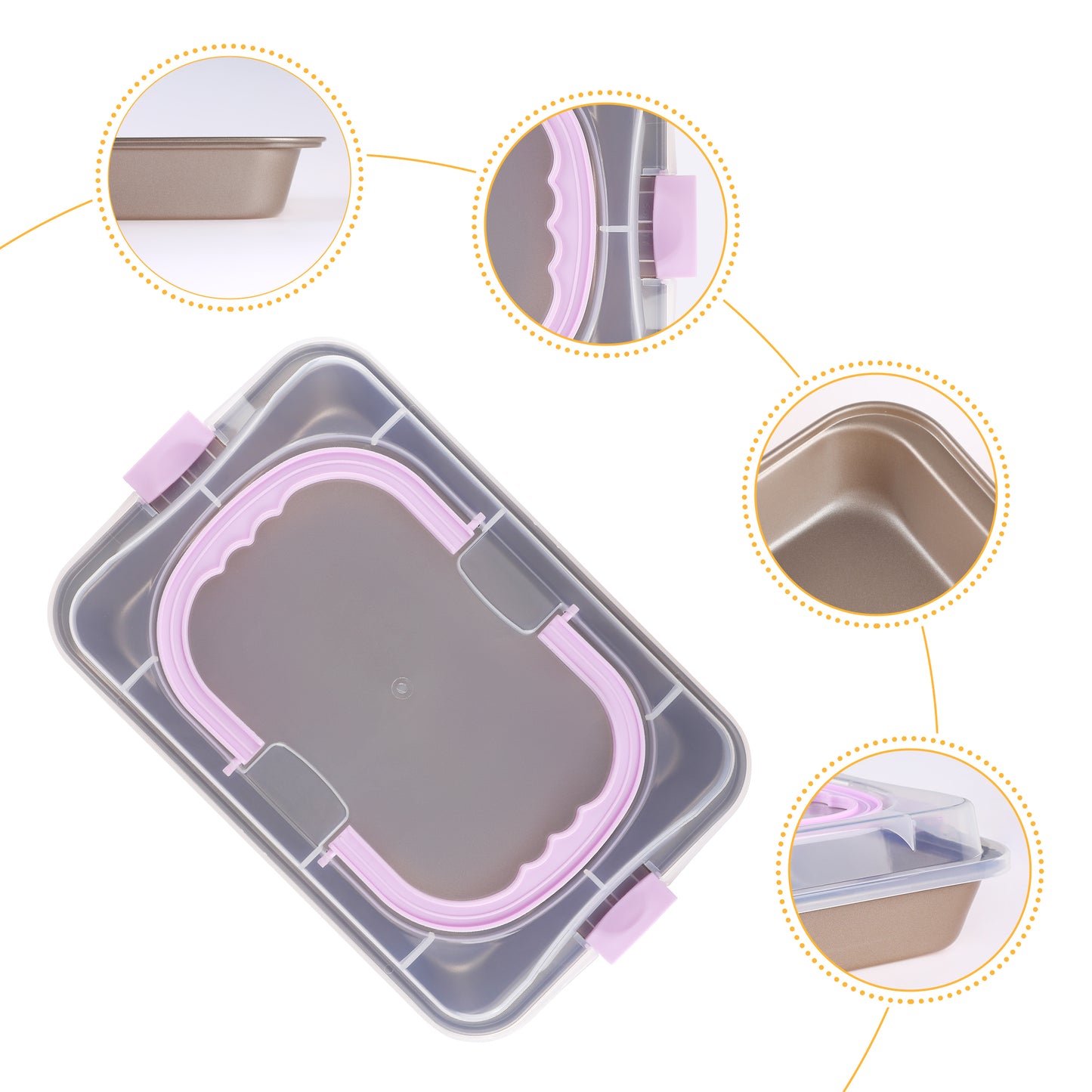 Bandeja para hornear, bandejas para hornear galletas, bandeja antiadherente resistente a la deformación para pasteles con tapa