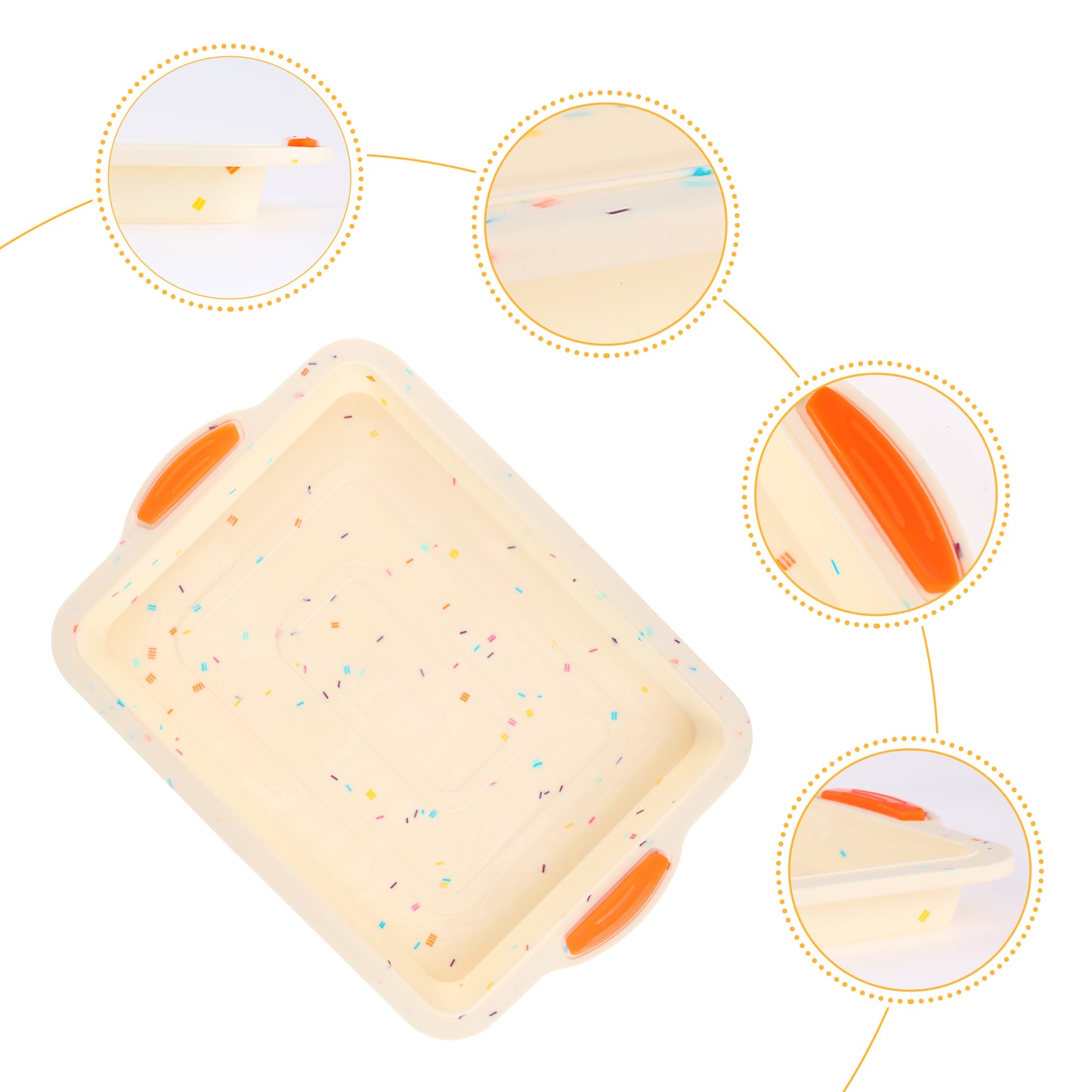 3 Packs Cake Pan Nonstick Silicone Baking Pan, Heat Resistant Sheet Pans for Baking Cakes