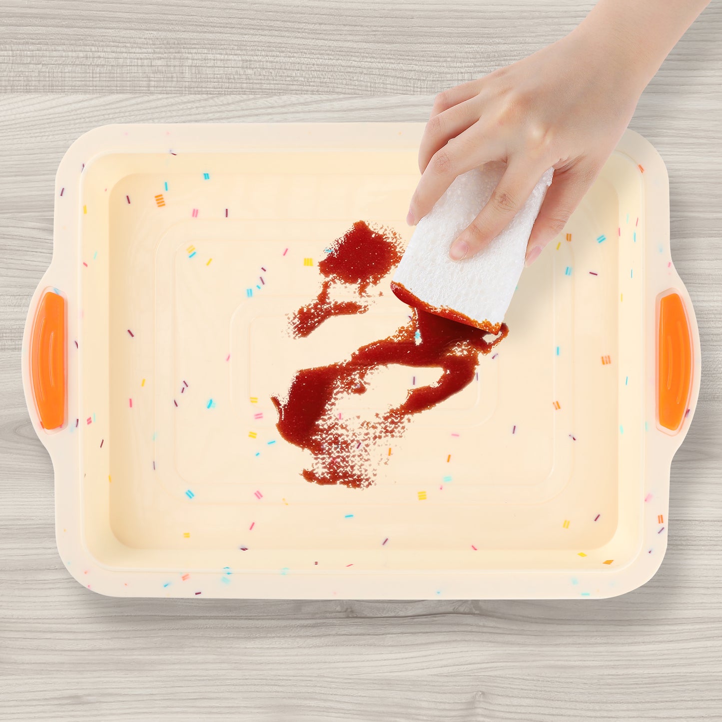 3 Packs Cake Pan Nonstick Silicone Baking Pan, Heat Resistant Sheet Pans for Baking Cakes