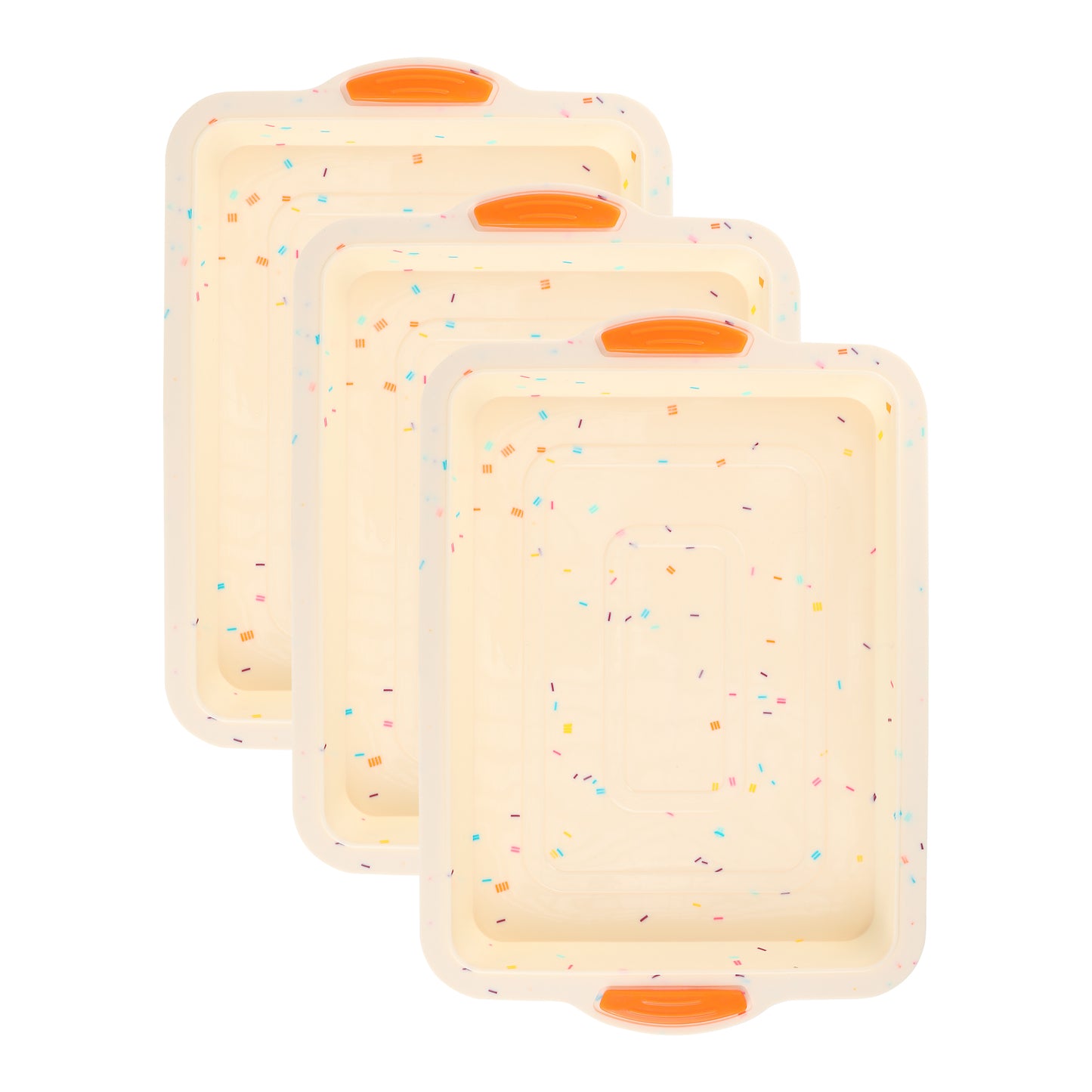 3 Packs Cake Pan Nonstick Silicone Baking Pan, Heat Resistant Sheet Pans for Baking Cakes