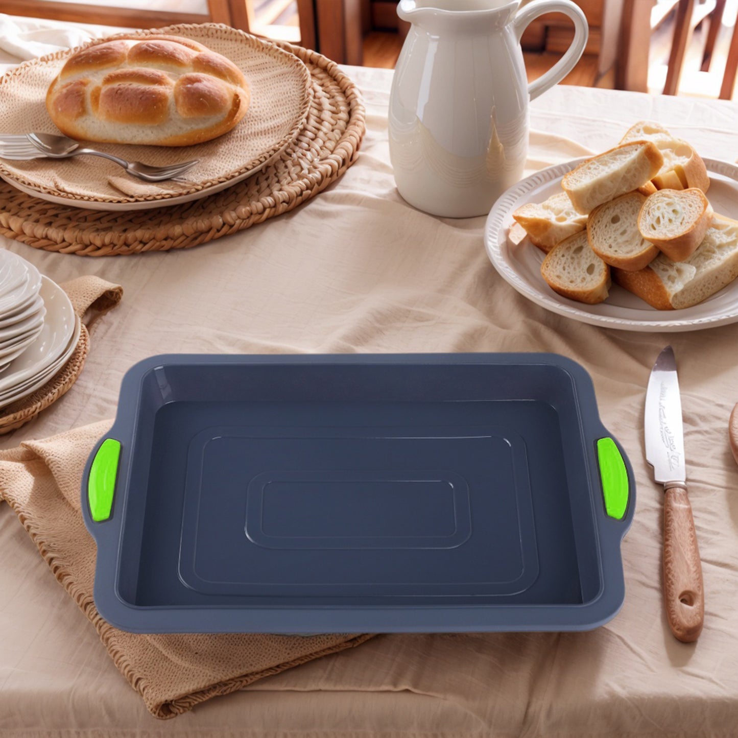 Paquete de 3 moldes antiadherentes de silicona para hornear pasteles, resistentes al calor.