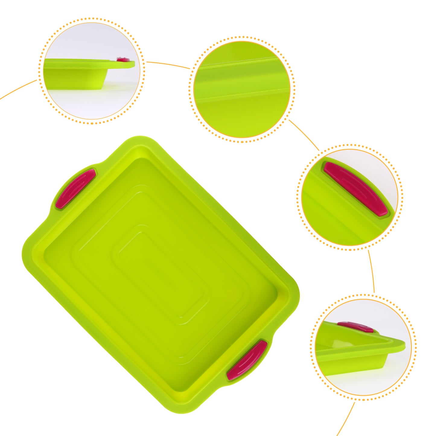 Paquete de 3 moldes antiadherentes de silicona para hornear pasteles, resistentes al calor.