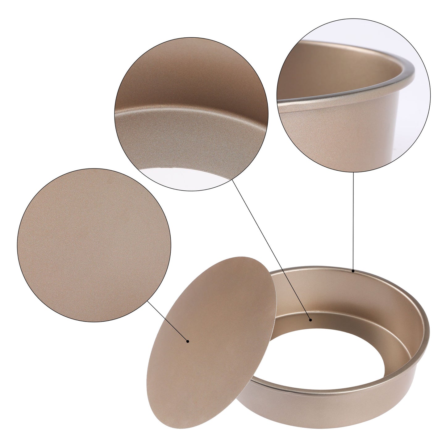 Baking Sheet Pan Set of 3, Warp Resistant Round Cake Pan