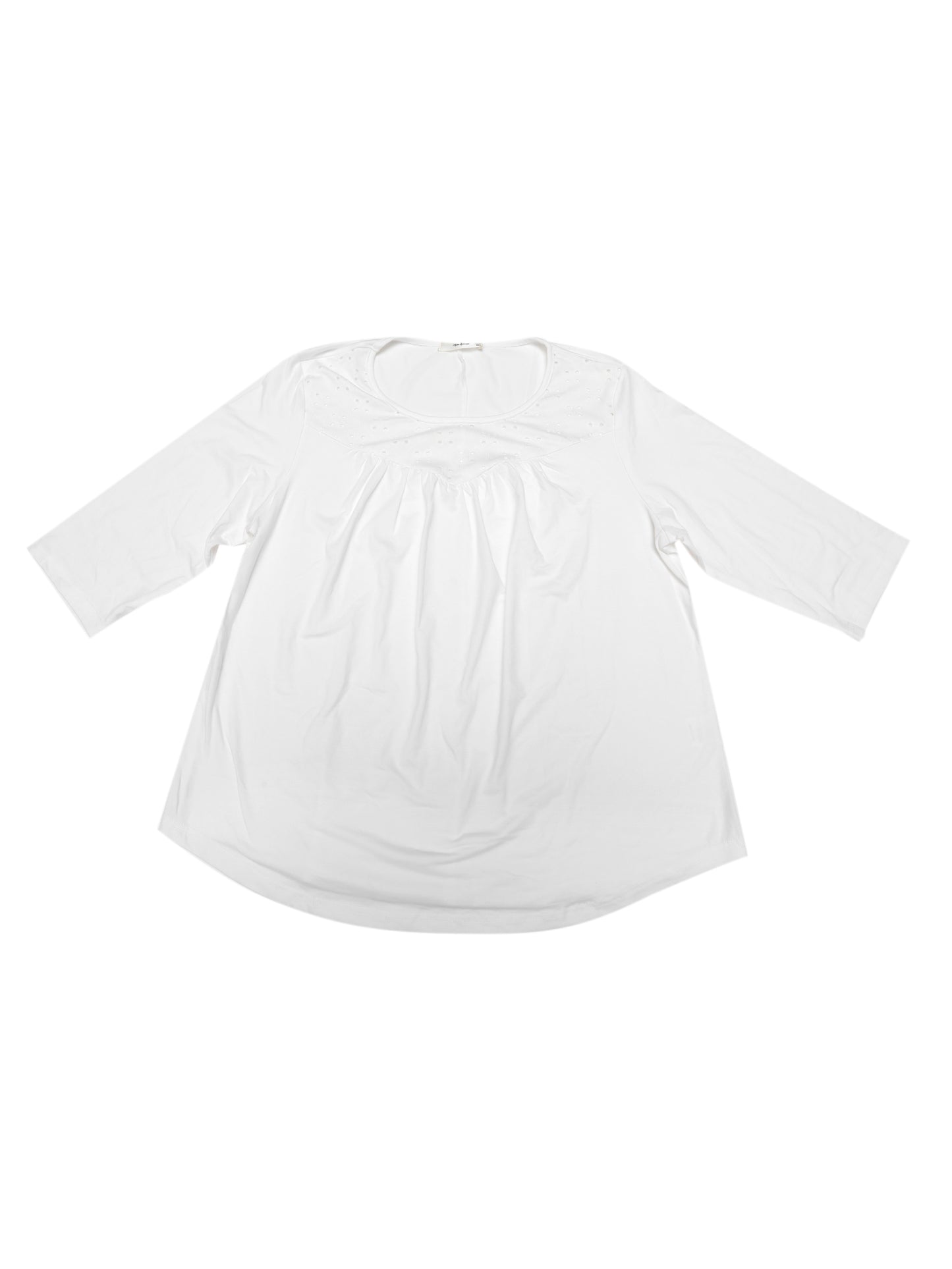 Women Plus Size 3/4 Sleeve Crochet Lace Detail Blouse Top Flowy Casual Tunic