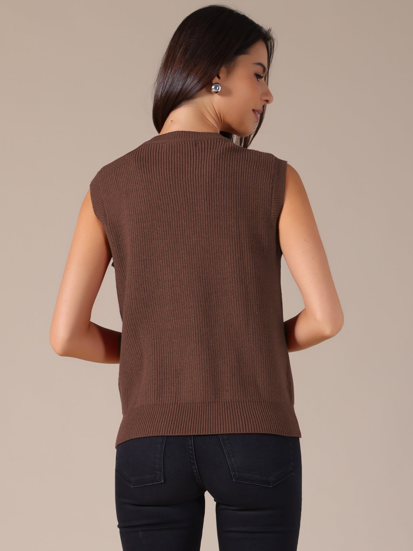 Women Sweater Vest Button Down Sleeveless Knit Tank Tops Trendy Casual Sweaters Cardigans with Pockets