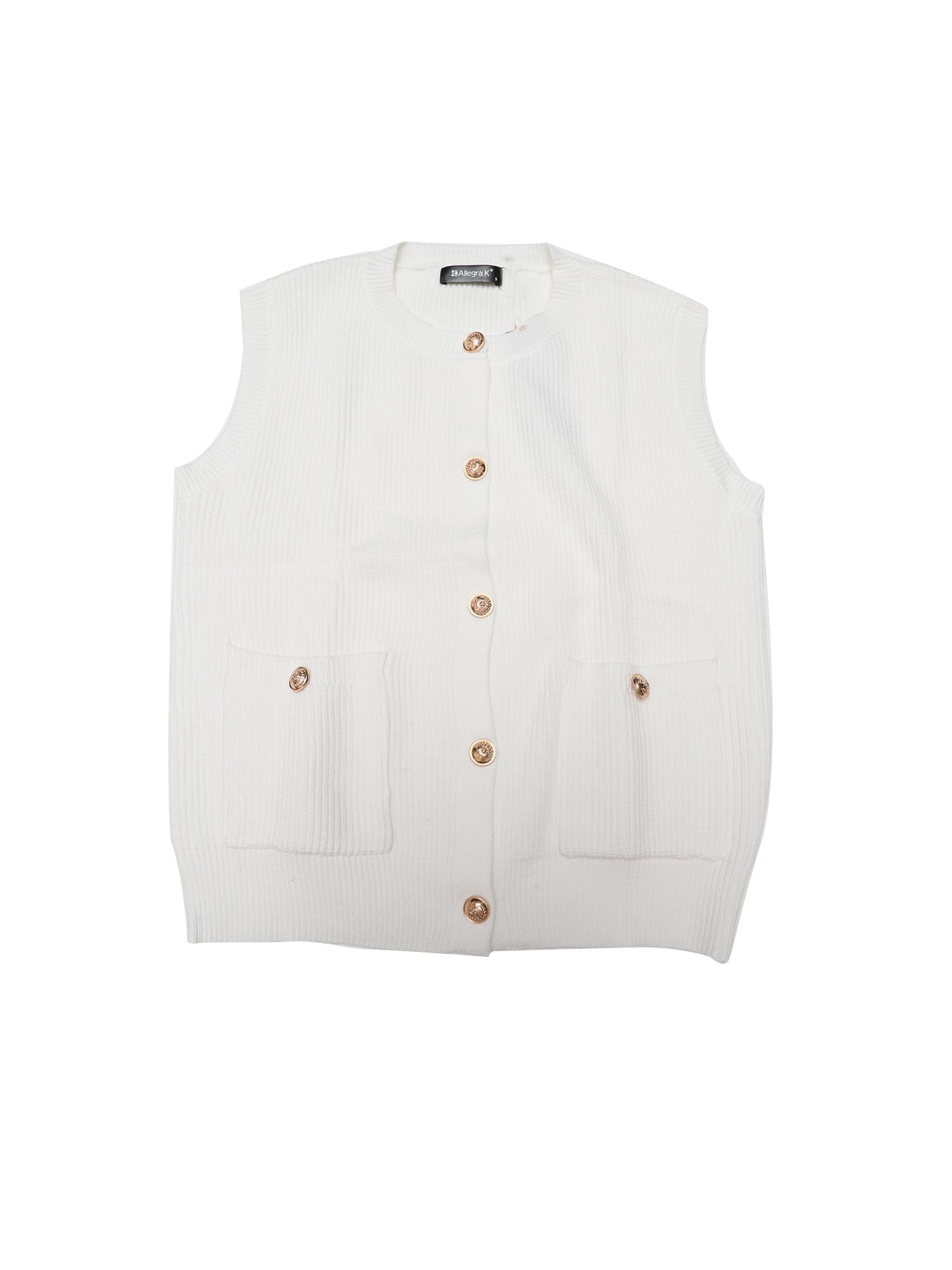 Women Sweater Vest Button Down Sleeveless Knit Tank Tops Trendy Casual Sweaters Cardigans with Pockets