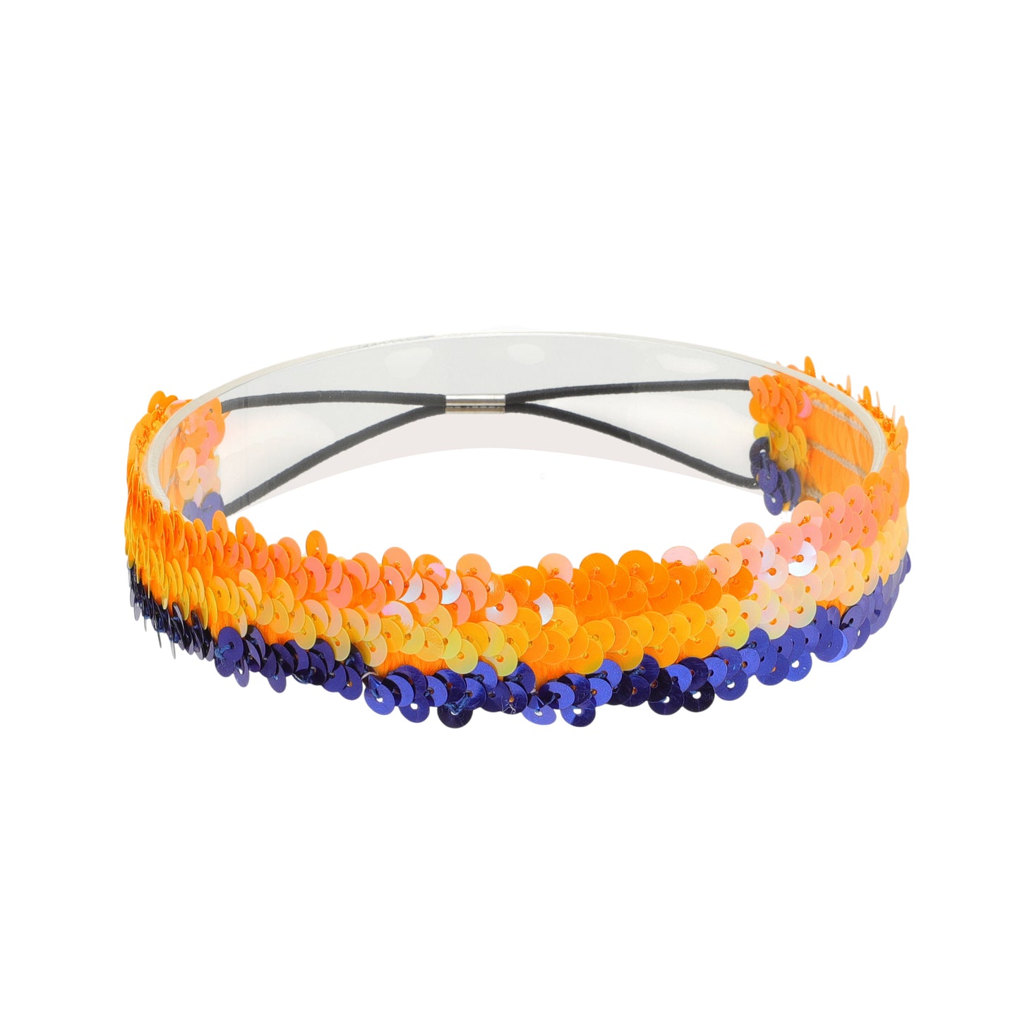 Diademas elásticas con lentejuelas para mujer, color azul y amarillo, 1 unidad