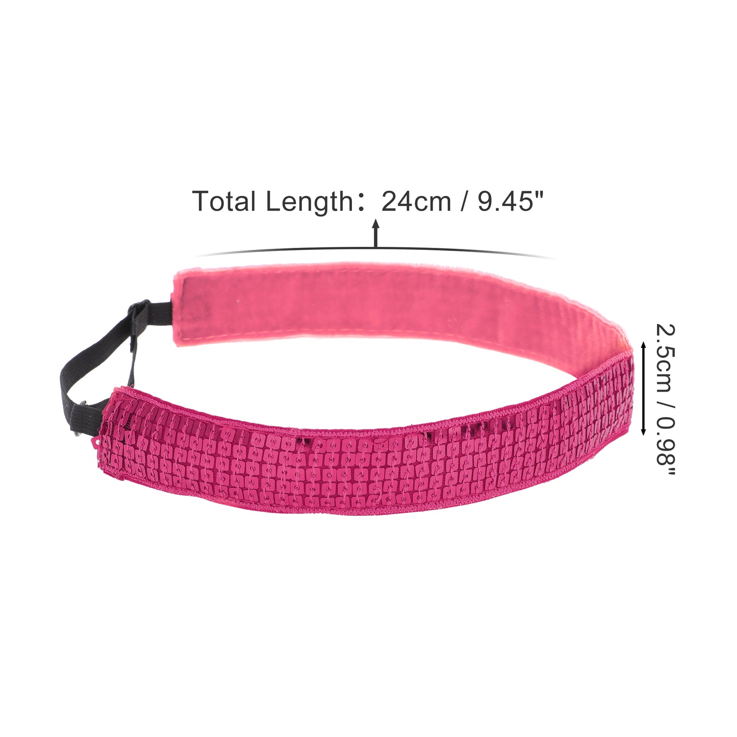 Diademas de lentejuelas ajustables para mujer, color rosa y rojo, 1 unidad