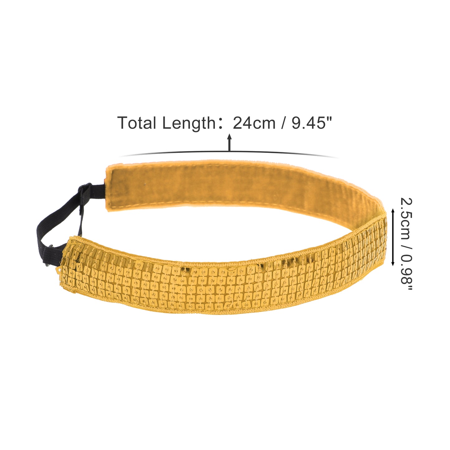 Diademas de lentejuelas ajustables para mujer en tono dorado, 1 pieza