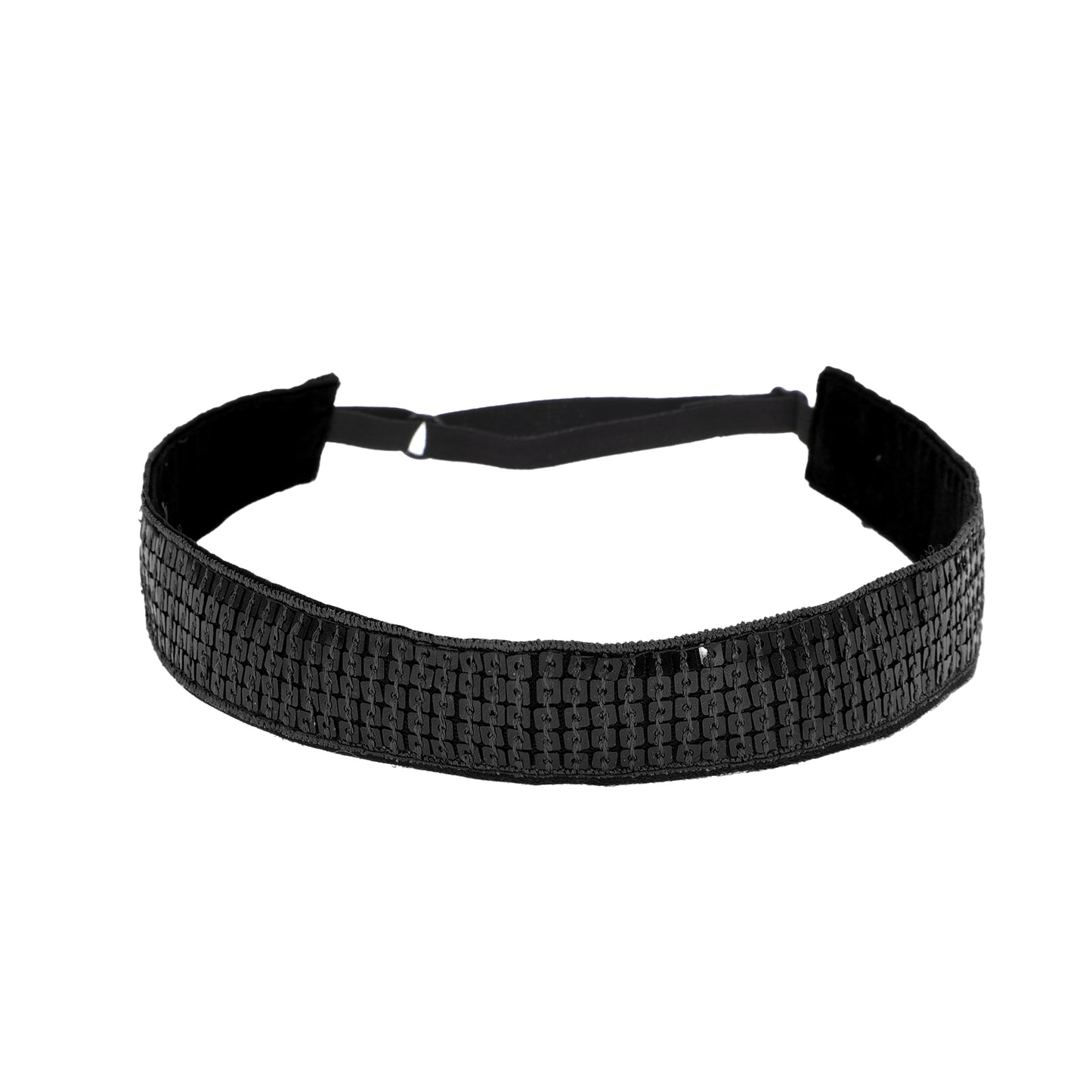 Diademas de lentejuelas ajustables para mujer, color negro, 1 unidad