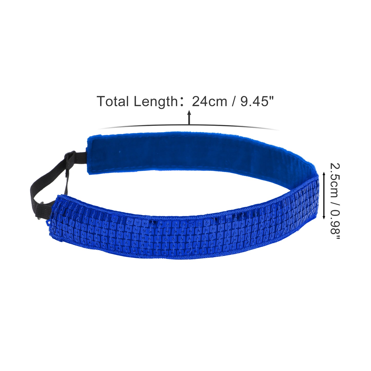 Diademas de lentejuelas ajustables para mujer, color azul, 1 unidad