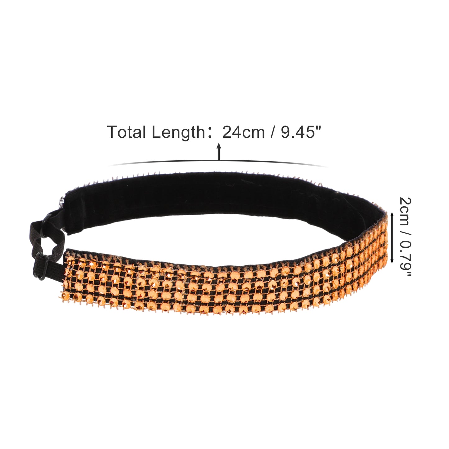 Diademas ajustables con diamantes de imitación para mujer, color naranja, 1 unidad