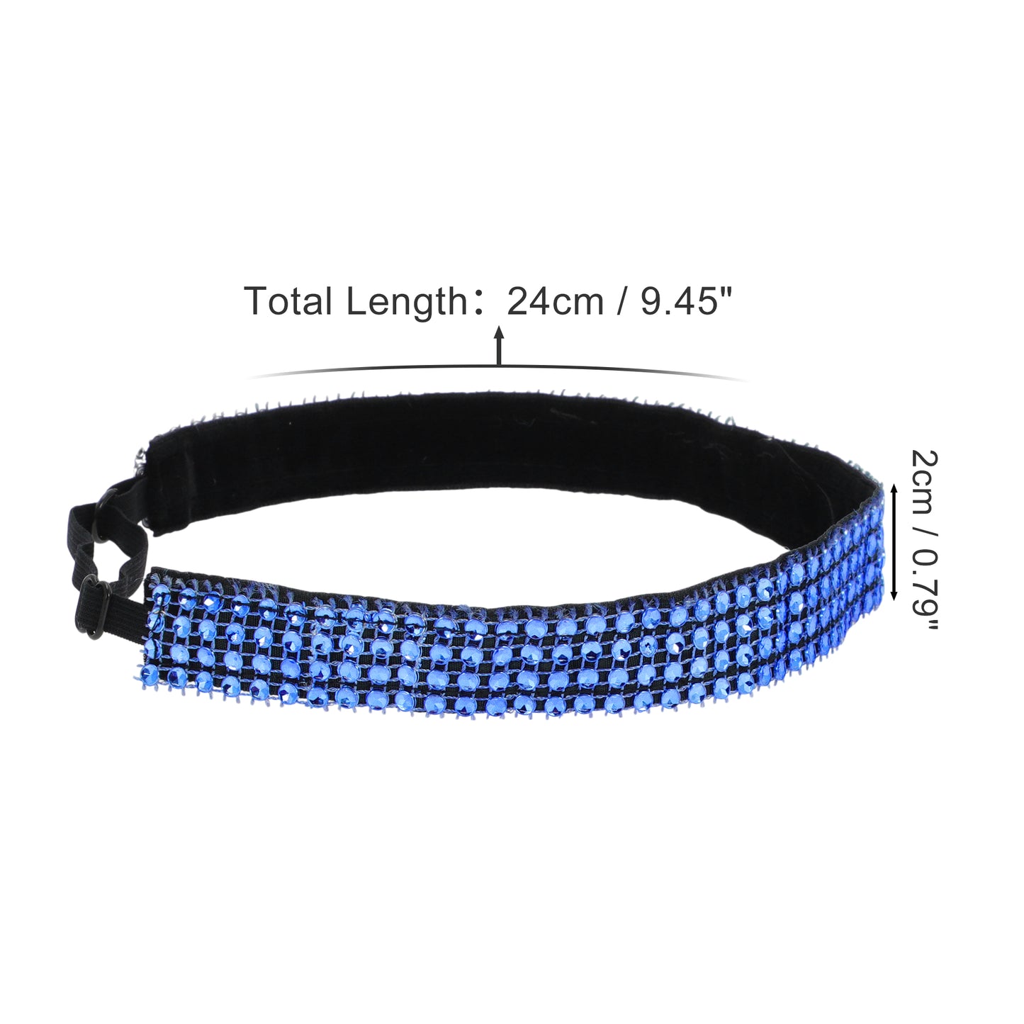 Diademas ajustables con diamantes de imitación para mujer, color azul oscuro, 1 unidad