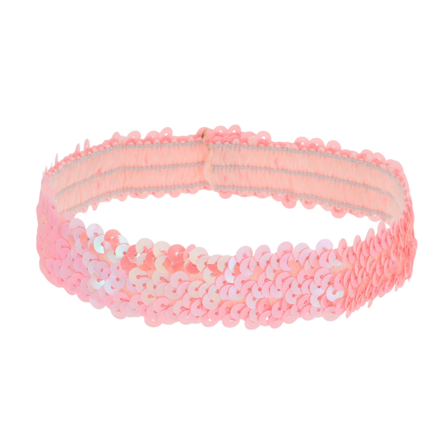 Diademas elásticas con lentejuelas para mujer, color rosa, 1 unidad