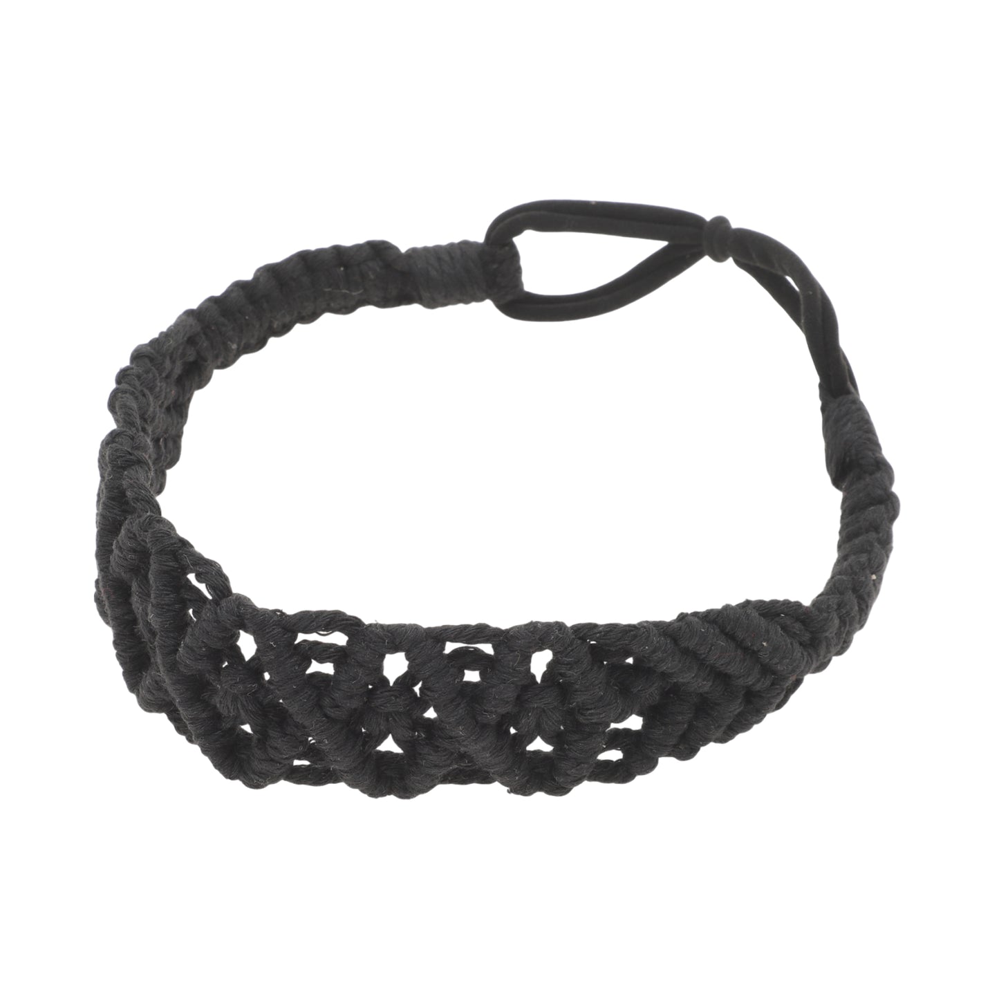 Diademas de rombos tejidas a mano para mujer, color negro, 1 unidad