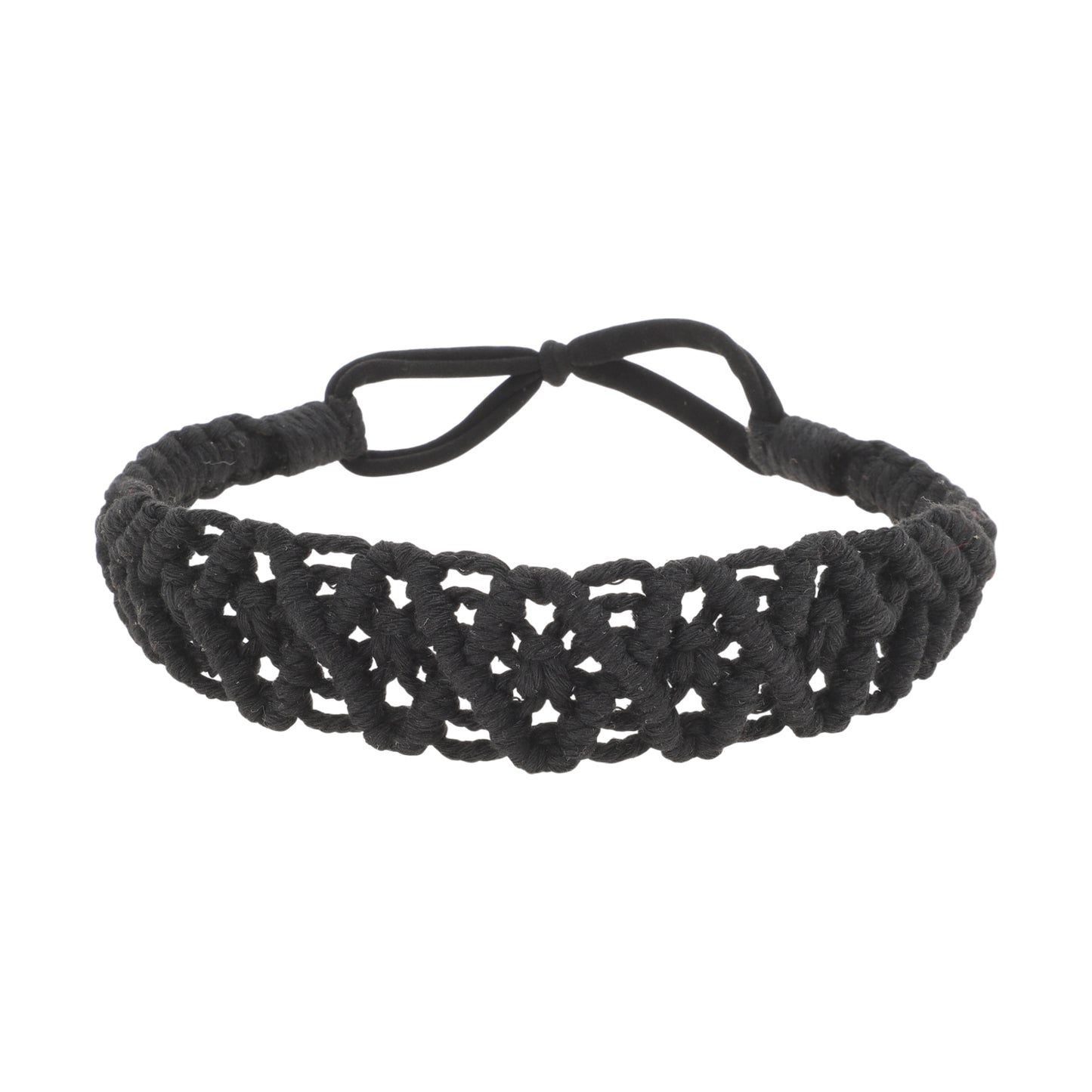 Diademas de rombos tejidas a mano para mujer, color negro, 1 unidad