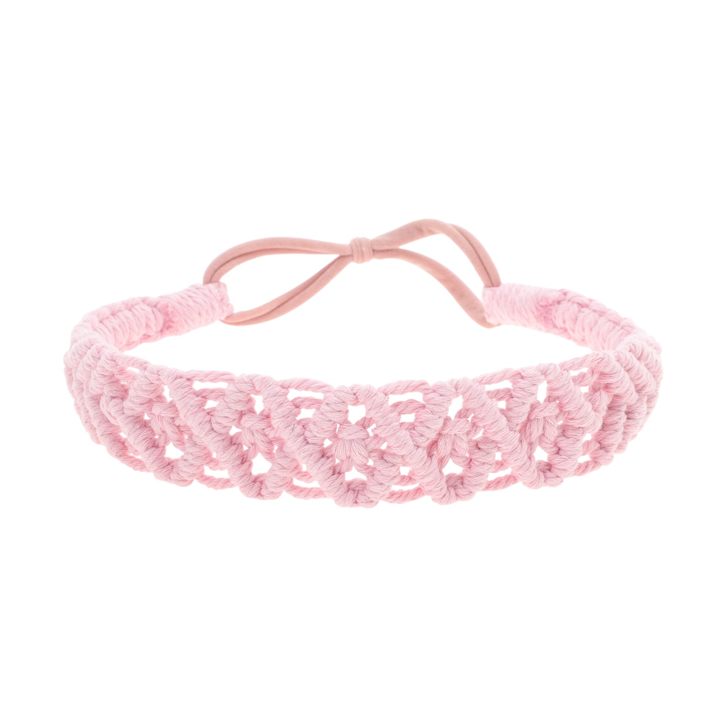 Diademas de rombos tejidas a mano para mujer, color rosa, 1 unidad