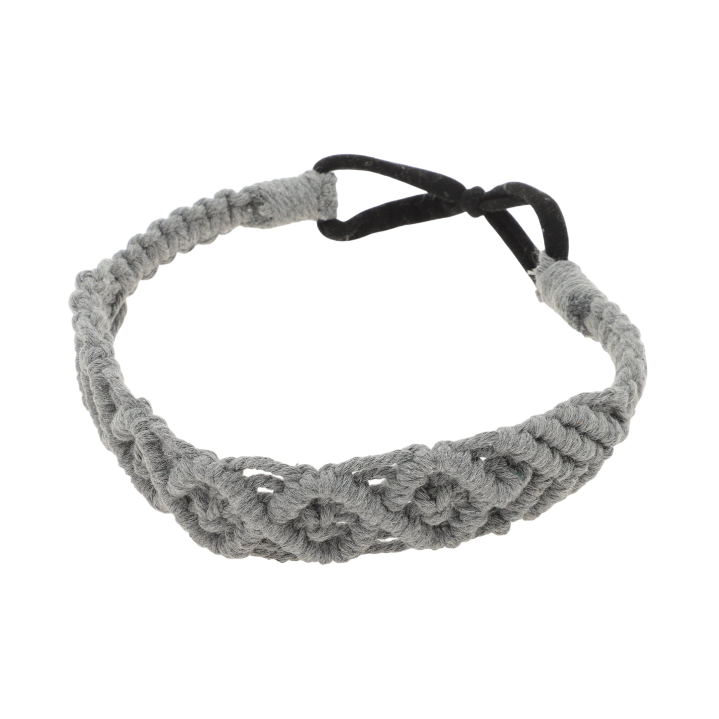 Diademas de rombos tejidas a mano para mujer, color gris oscuro, 1 unidad