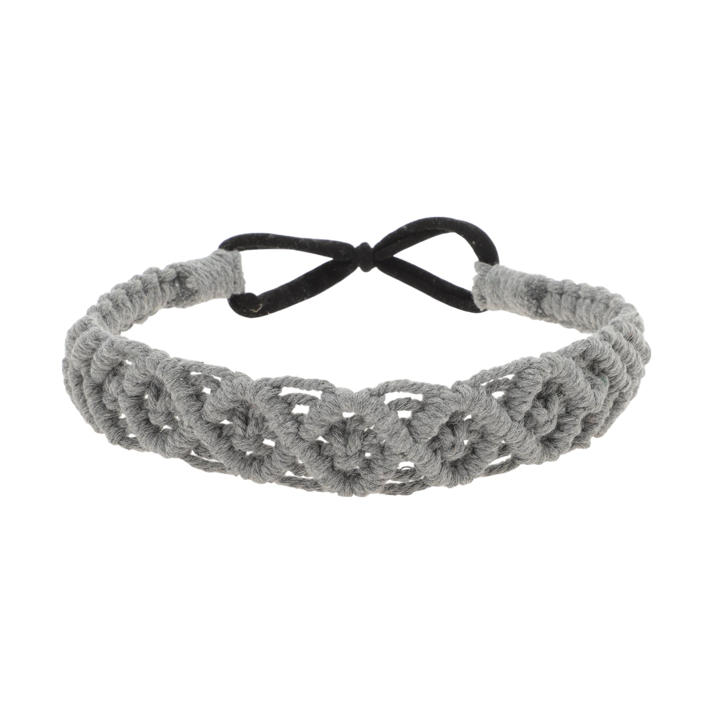 Diademas de rombos tejidas a mano para mujer, color gris oscuro, 1 unidad