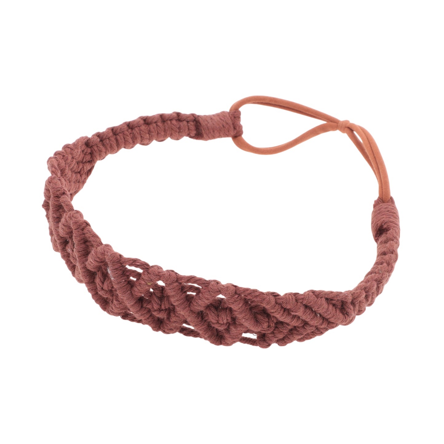 Hand-woven Argyle Headbands for Women Rust Red 1 Pc