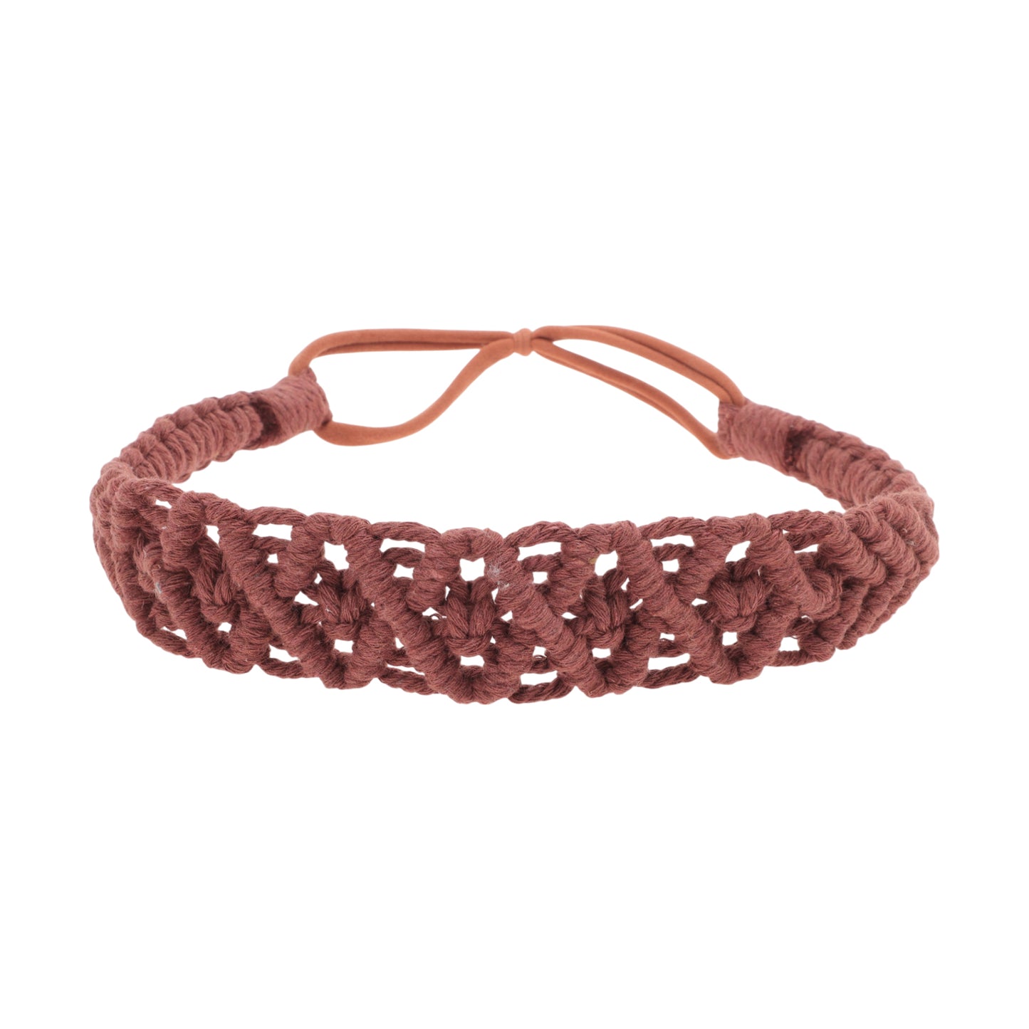 Hand-woven Argyle Headbands for Women Rust Red 1 Pc