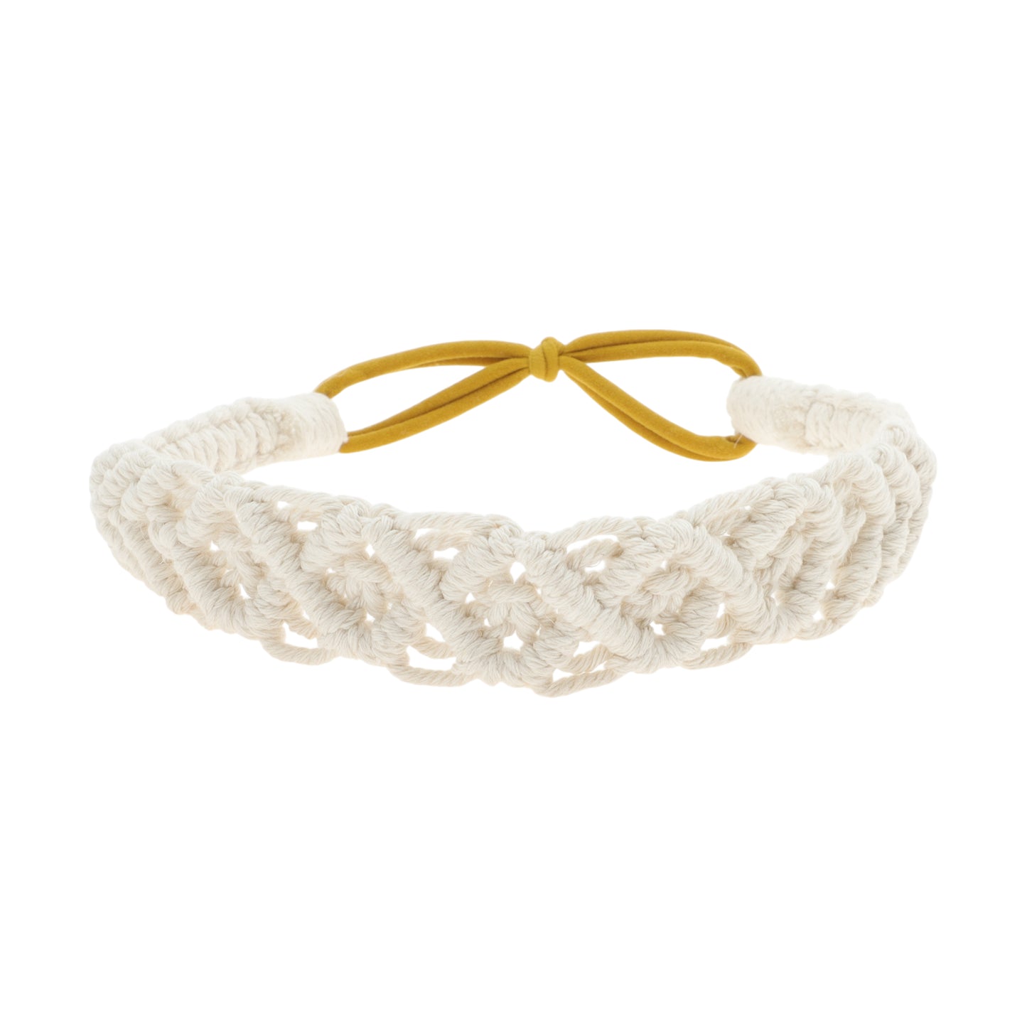 Hand-woven Argyle Headbands for Women Beige 1 Pc