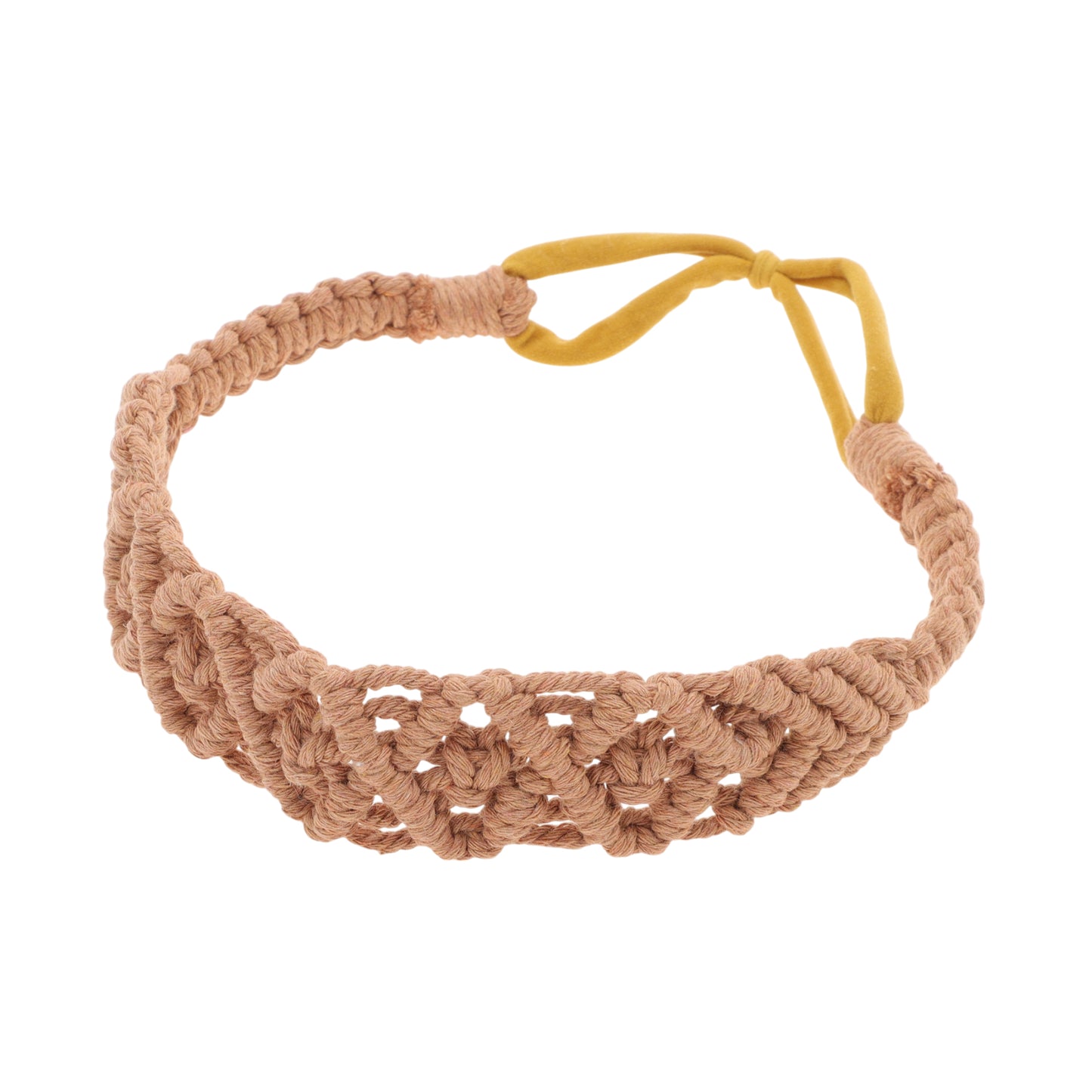 Diademas de rombos tejidas a mano para mujer, color rosa y marrón, 1 unidad