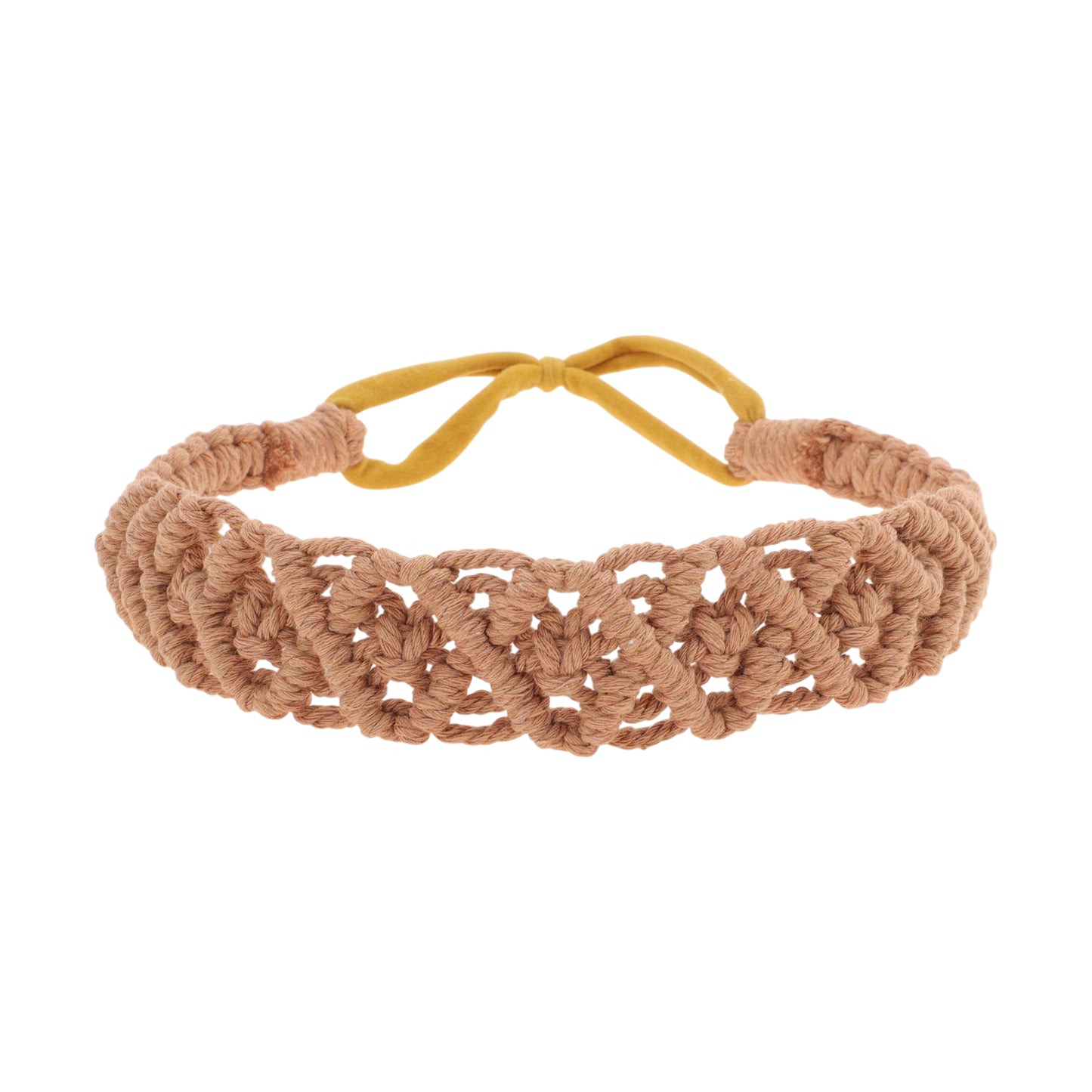 Diademas de rombos tejidas a mano para mujer, color rosa y marrón, 1 unidad