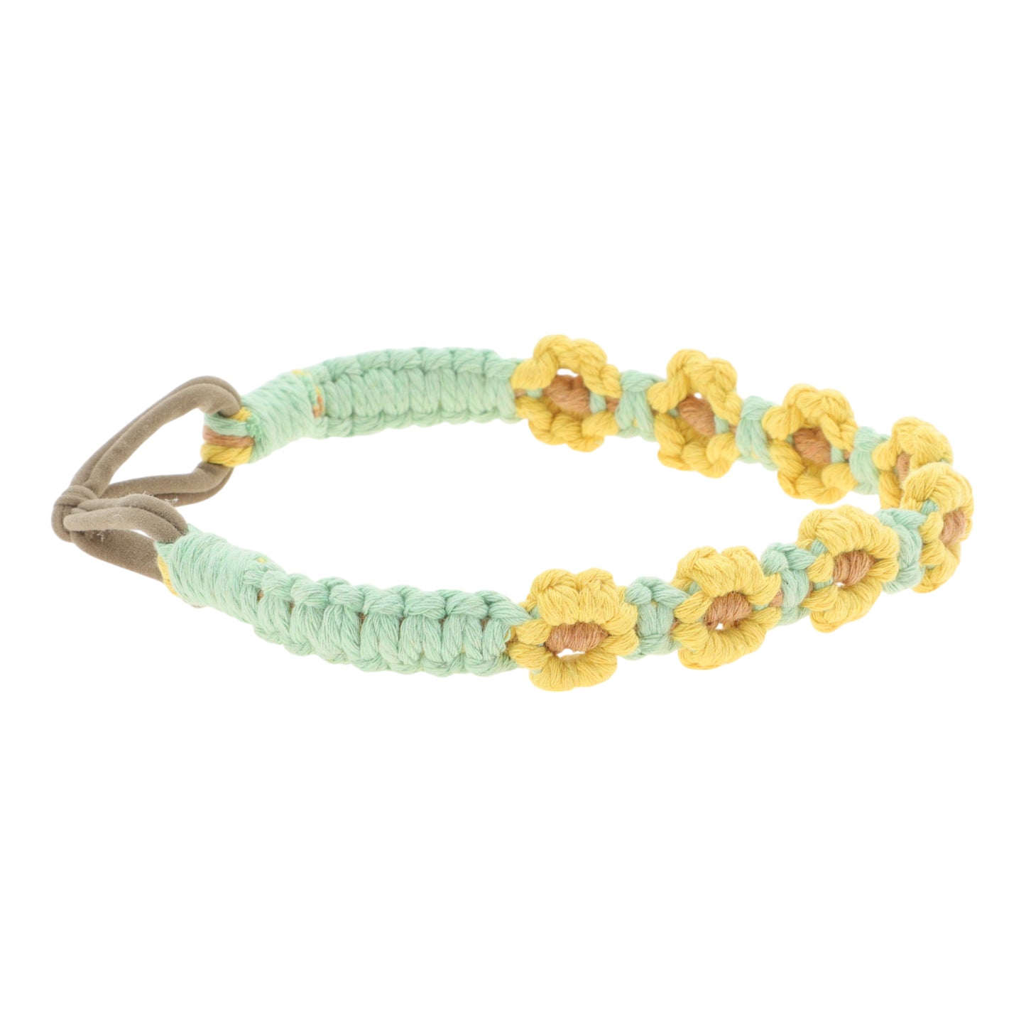 Hand-woven Stretch Headbands for Women Yellow Green 1 Pc