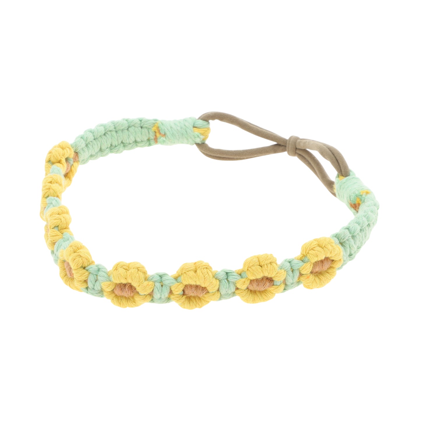 Hand-woven Stretch Headbands for Women Yellow Green 1 Pc