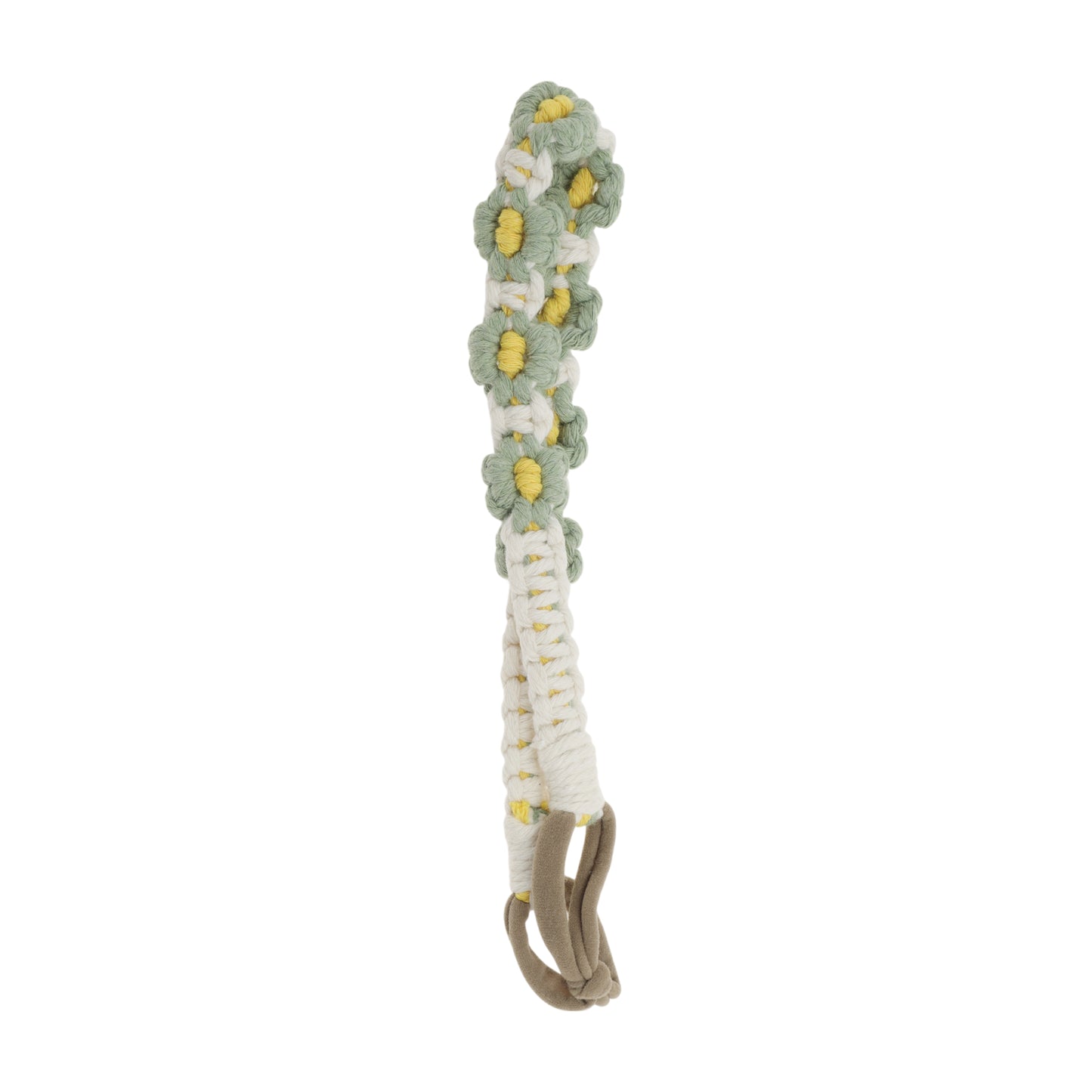 Hand-woven Stretch Headbands for Women White Green 1 Pc