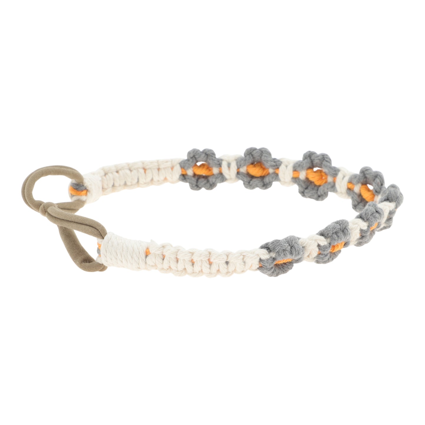 Hand-woven Stretch Headbands for Women White Gray 1 Pc