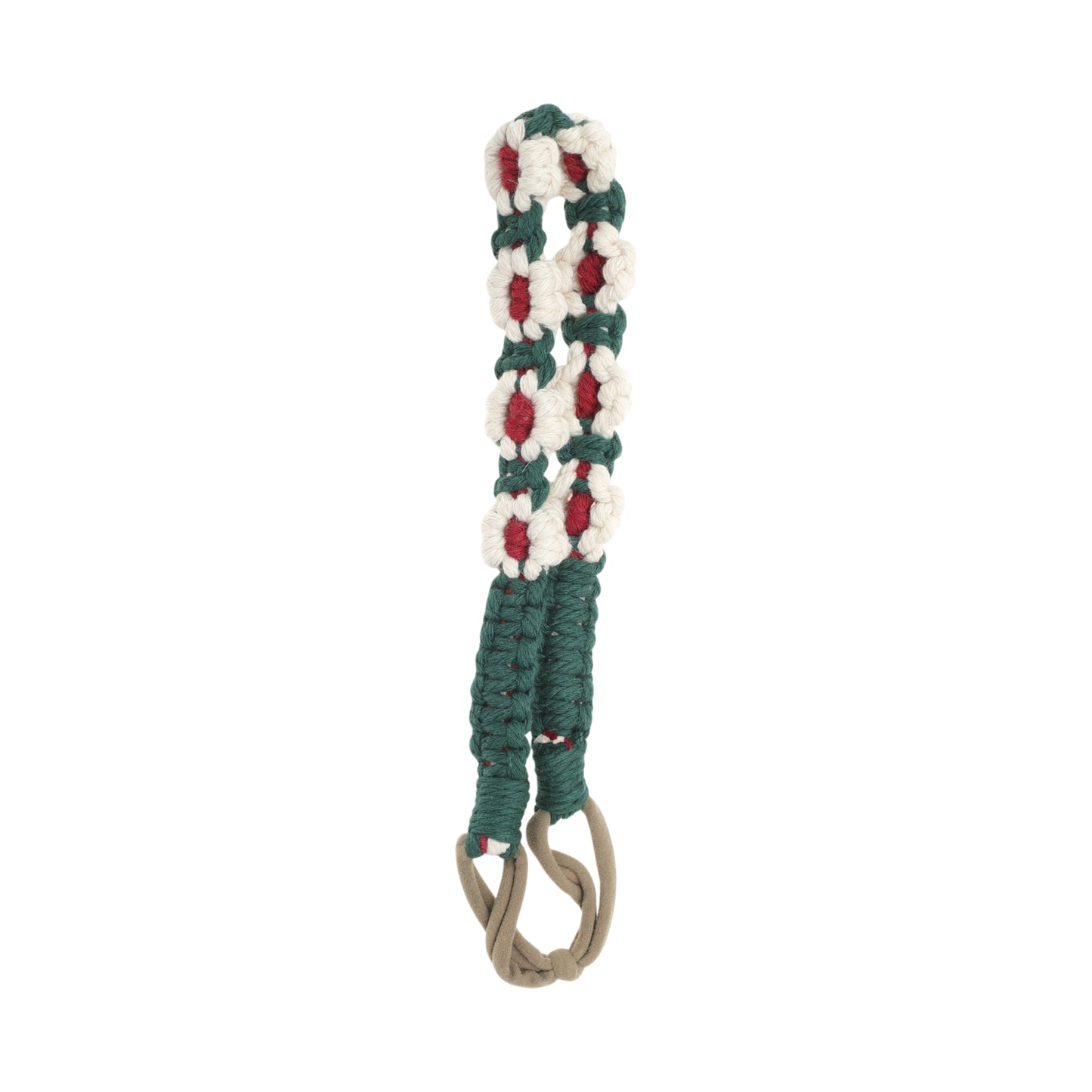 Hand-woven Stretch Headbands for Women Blackish Green White 1 Pc