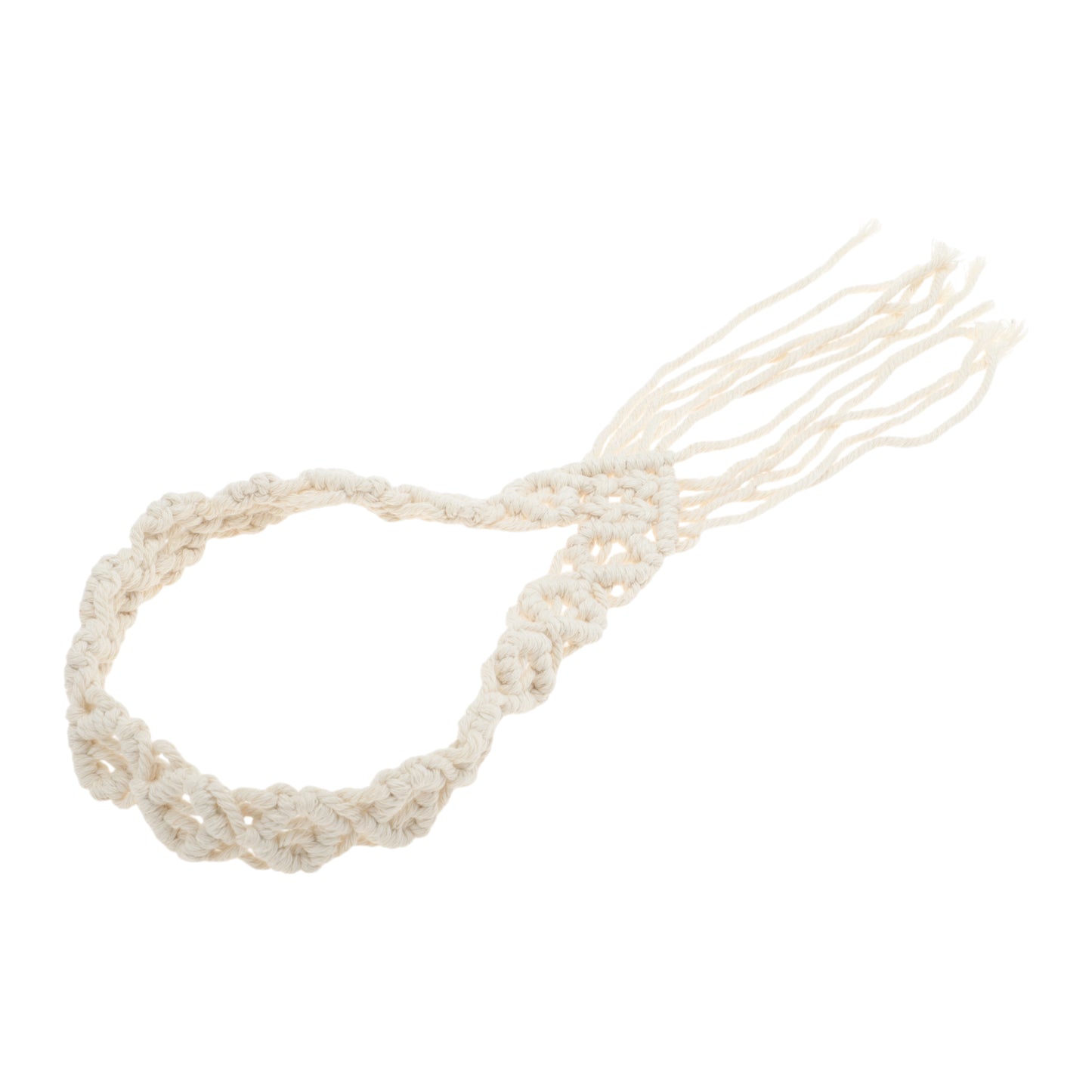 Hand-woven Long Tassel Headbands for Women 15.75" Beige 1 Pc