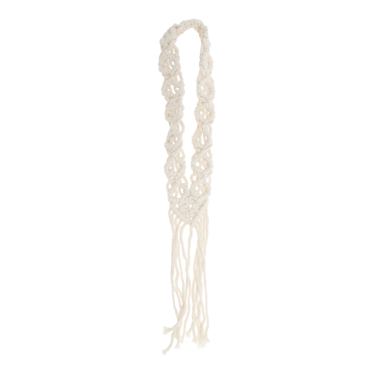 Hand-woven Long Tassel Headbands for Women 15.75" Beige 1 Pc