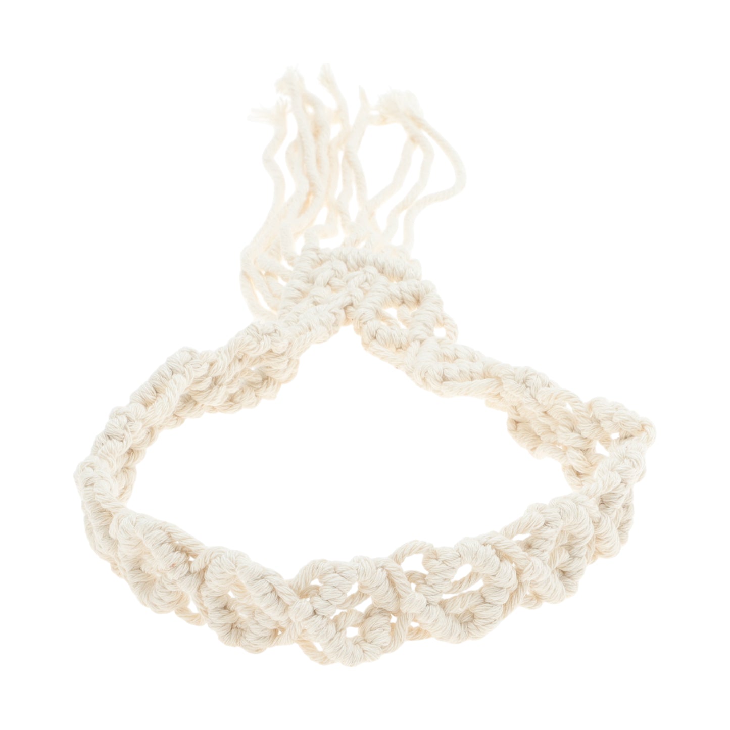 Hand-woven Long Tassel Headbands for Women 15.75" Beige 1 Pc