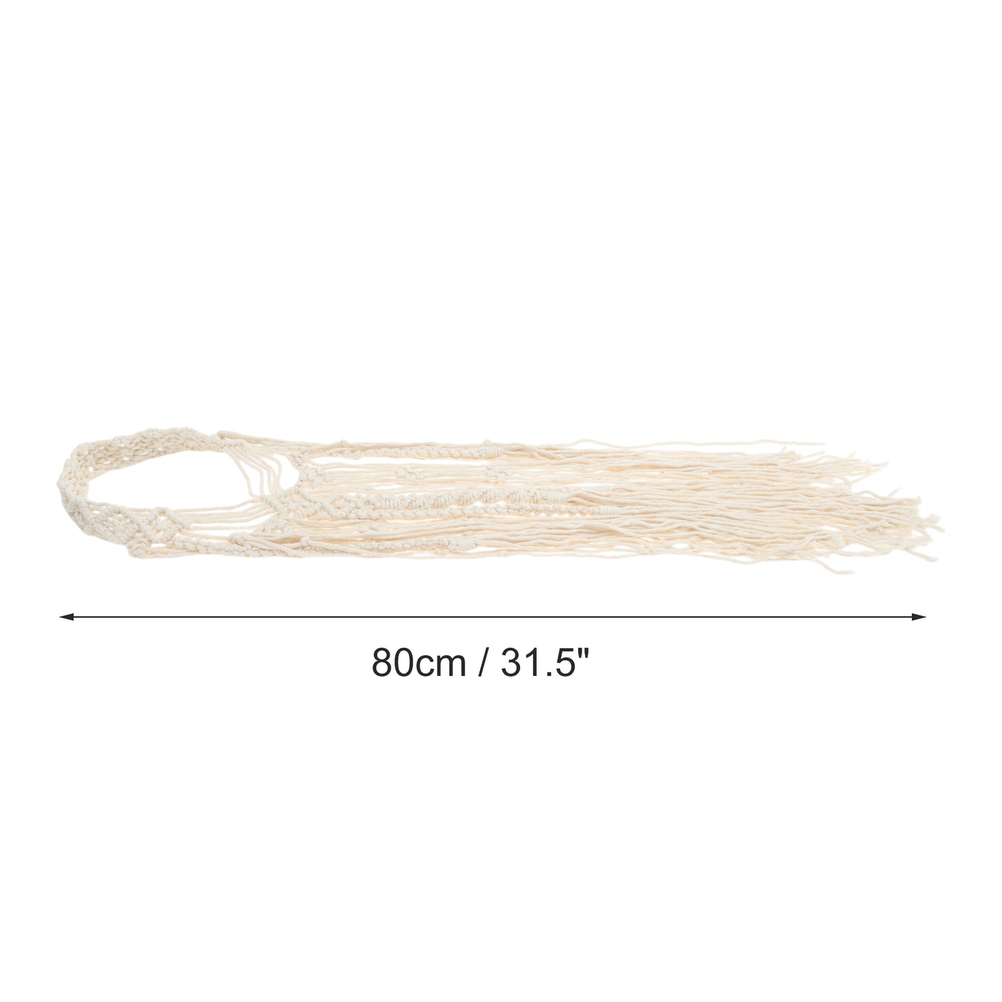 Diademas largas con borlas tejidas a mano para mujer, 80 cm, color beige, 1 unidad
