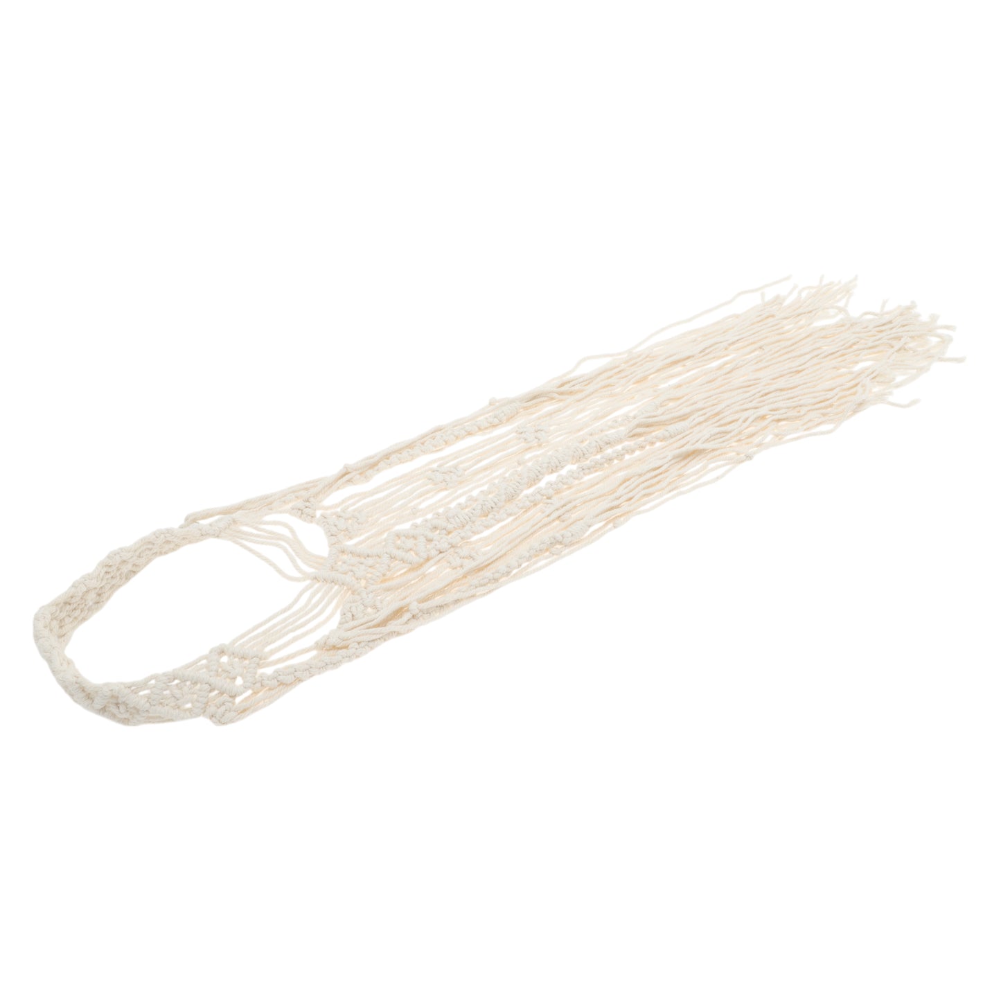 Diademas largas con borlas tejidas a mano para mujer, 80 cm, color beige, 1 unidad