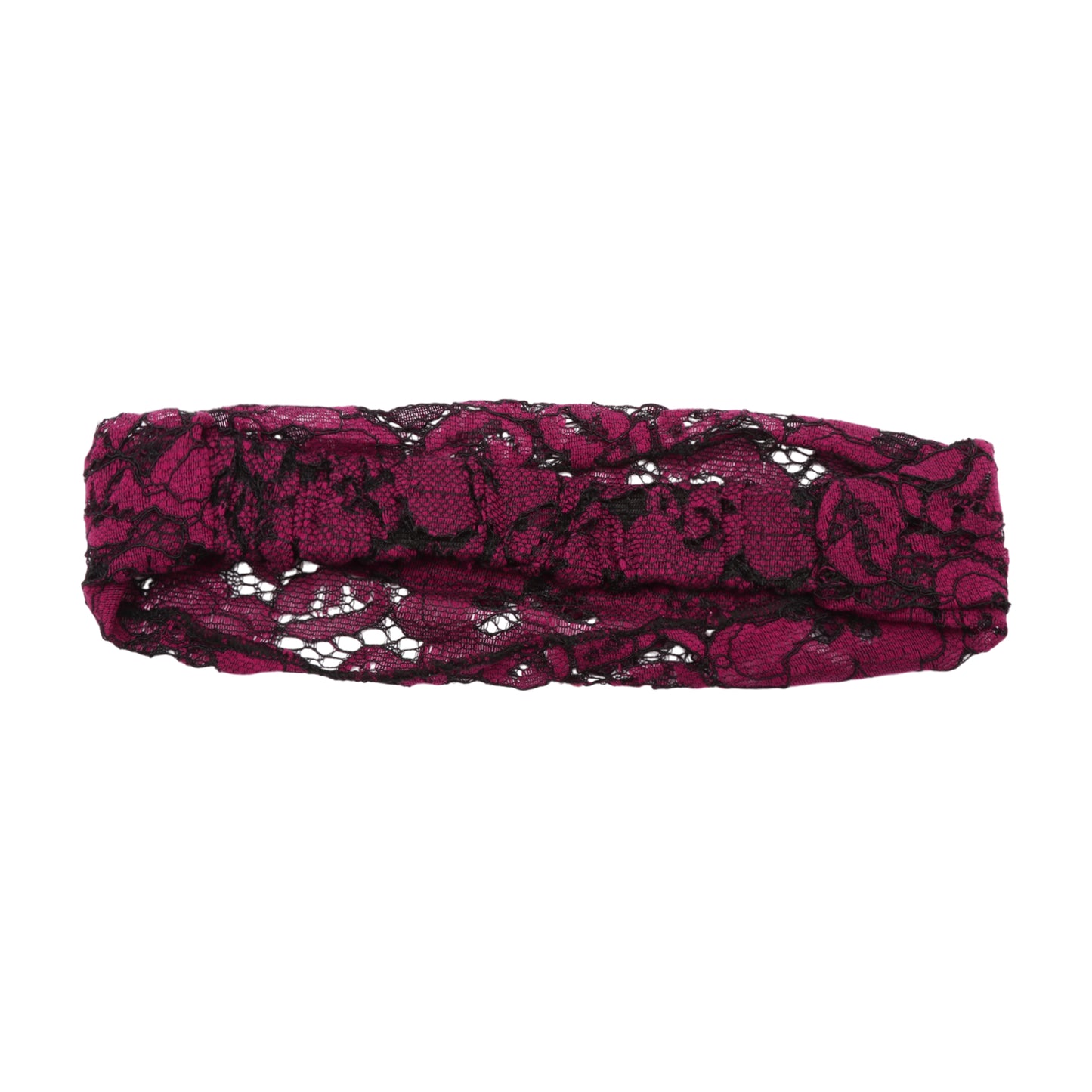 Diadema ancha hueca de encaje para mujer, color rojo vino, 1 pieza