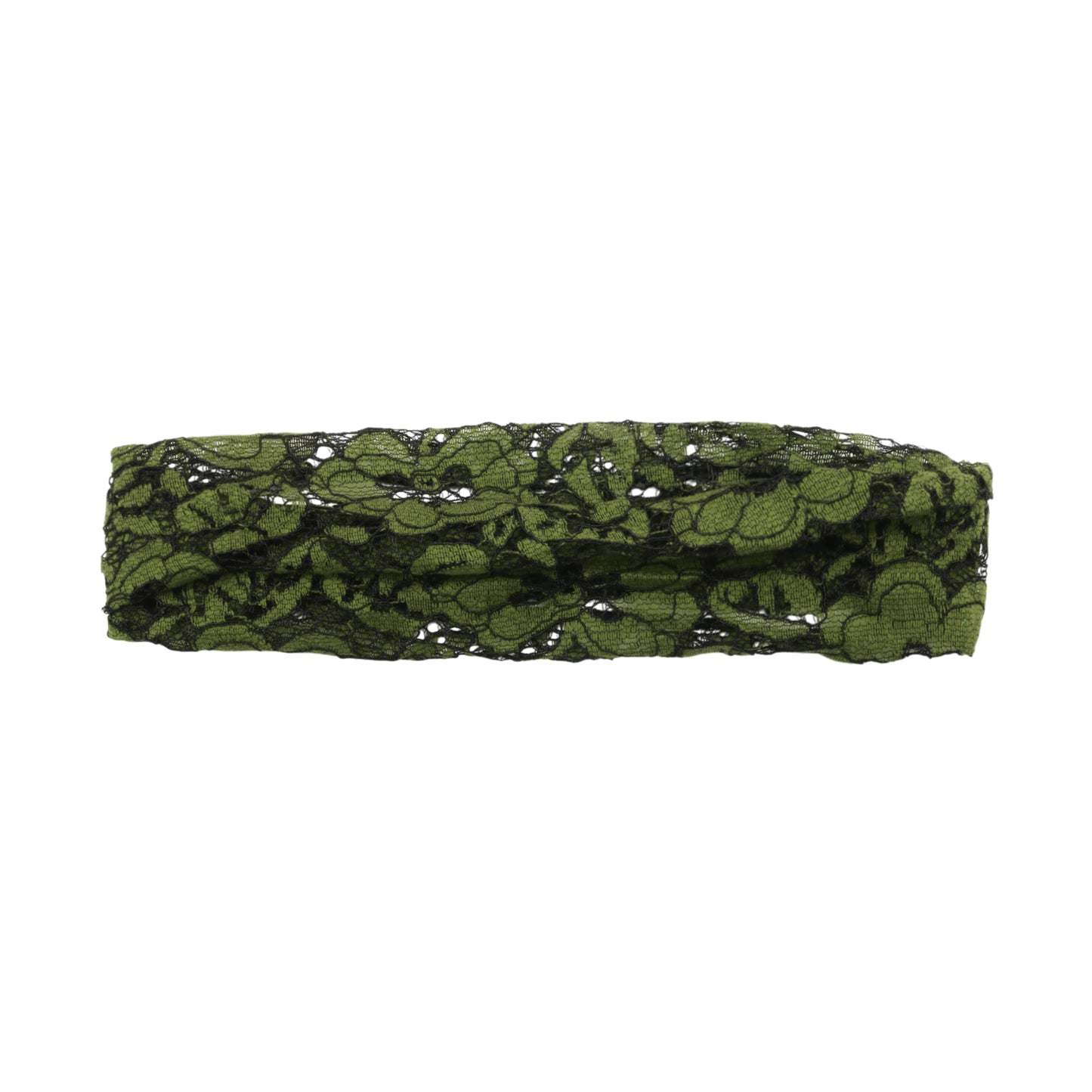 Diadema ancha hueca de encaje para mujer, color verde negruzco, 1 unidad