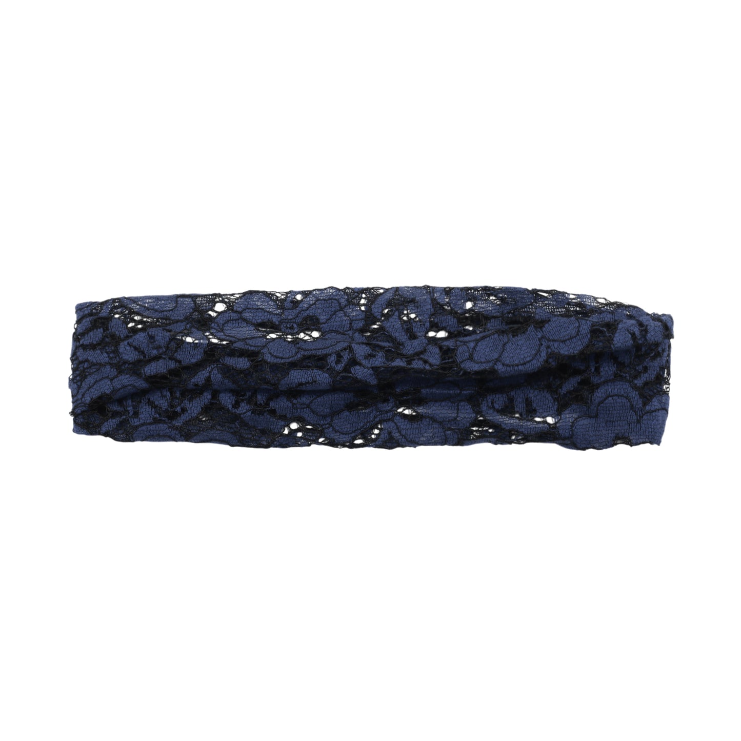 Diadema ancha hueca de encaje para mujer azul marino 1 pieza