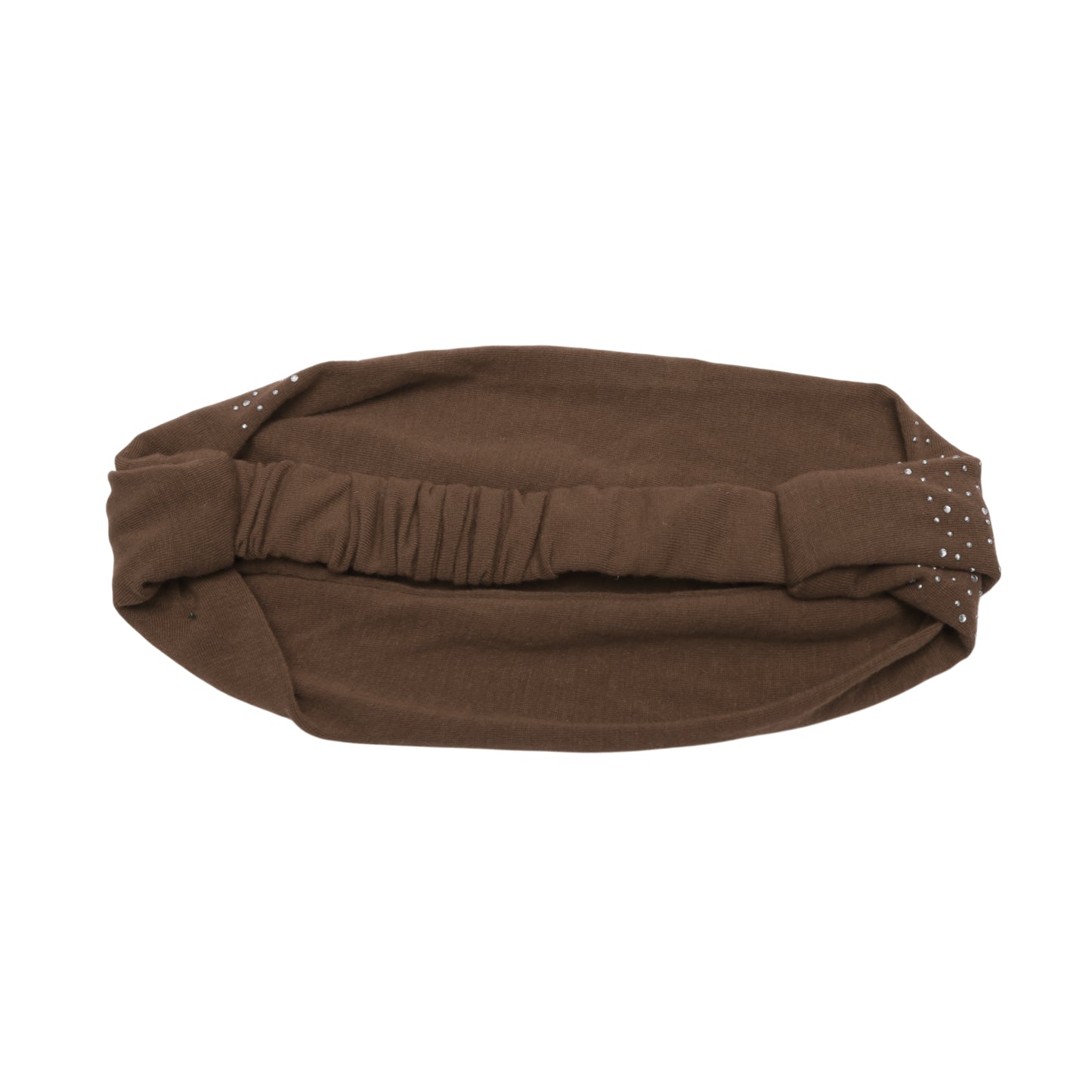 Wide Lace Rhinestone Headband for Women Coffee Color 1 Pc