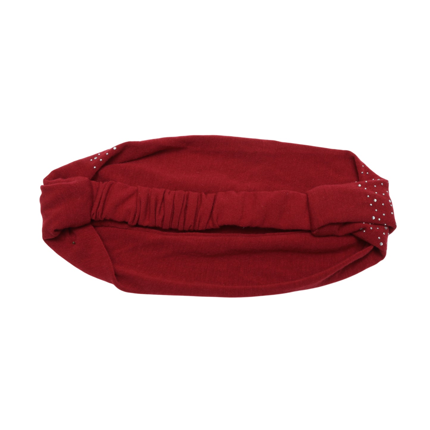 Diadema ancha de encaje con diamantes de imitación para mujer, color rojo vino, 1 unidad