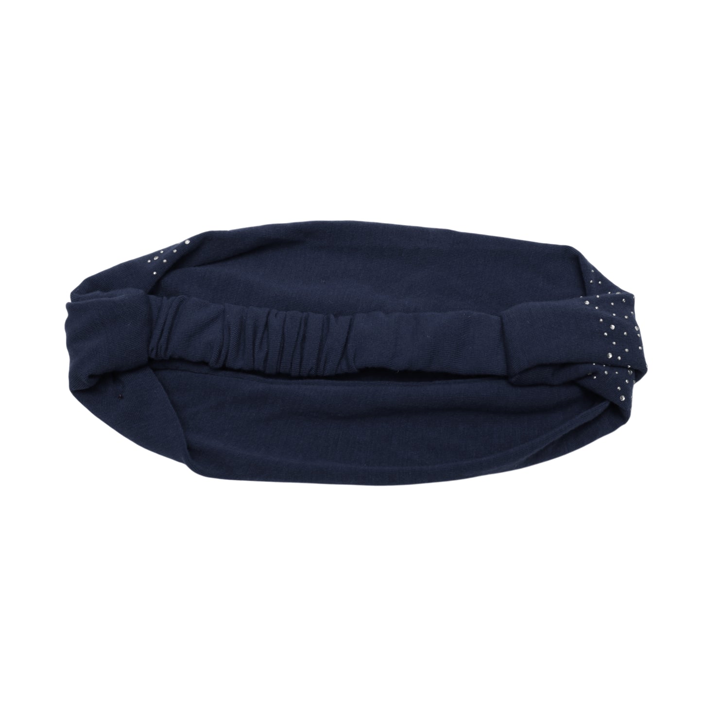 Wide Lace Rhinestone Headband for Women Navy Blue 1 Pc