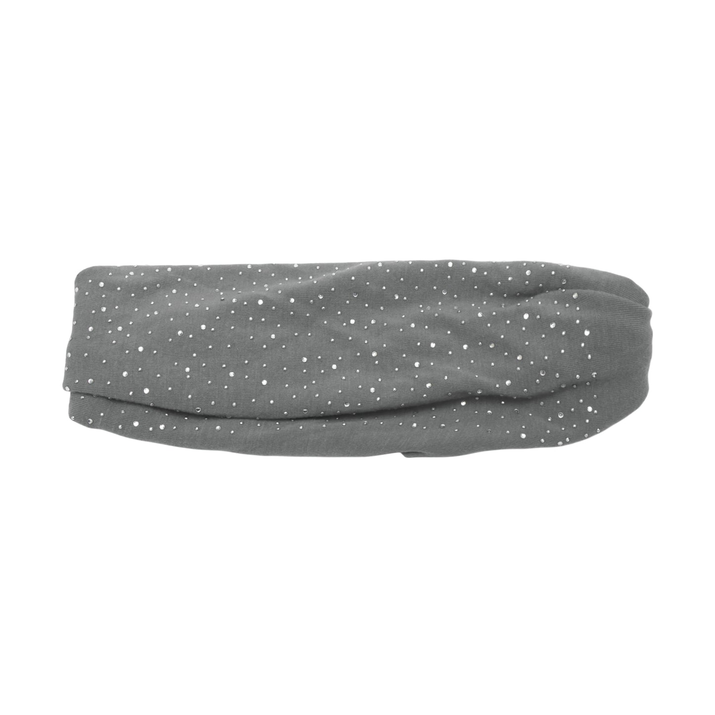 Diadema ancha de encaje con diamantes de imitación para mujer, color gris, 1 unidad