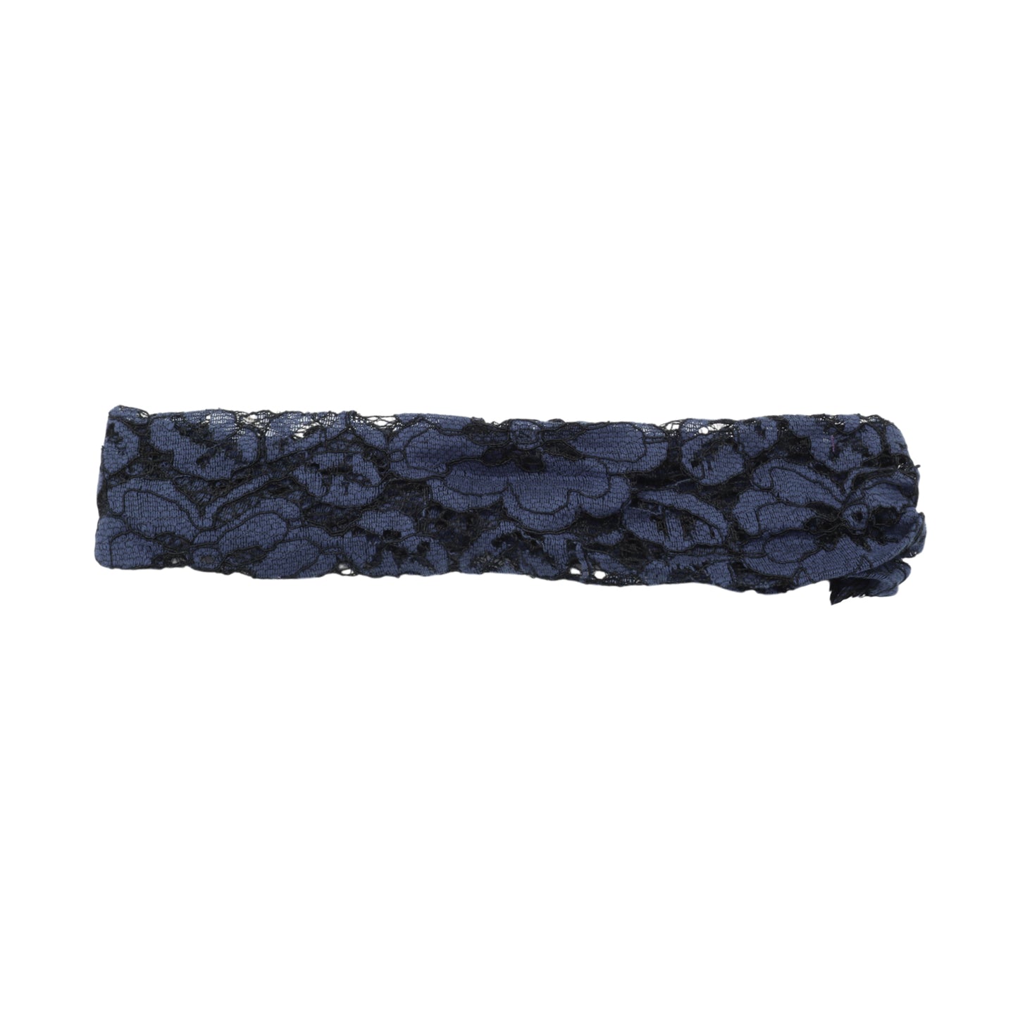 Diadema ancha de encaje Lotus para mujer, azul marino, 1 pieza