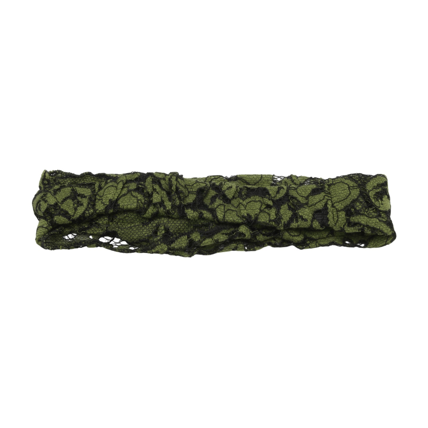 Diadema ancha de encaje Lotus para mujer, color verde, 1 unidad