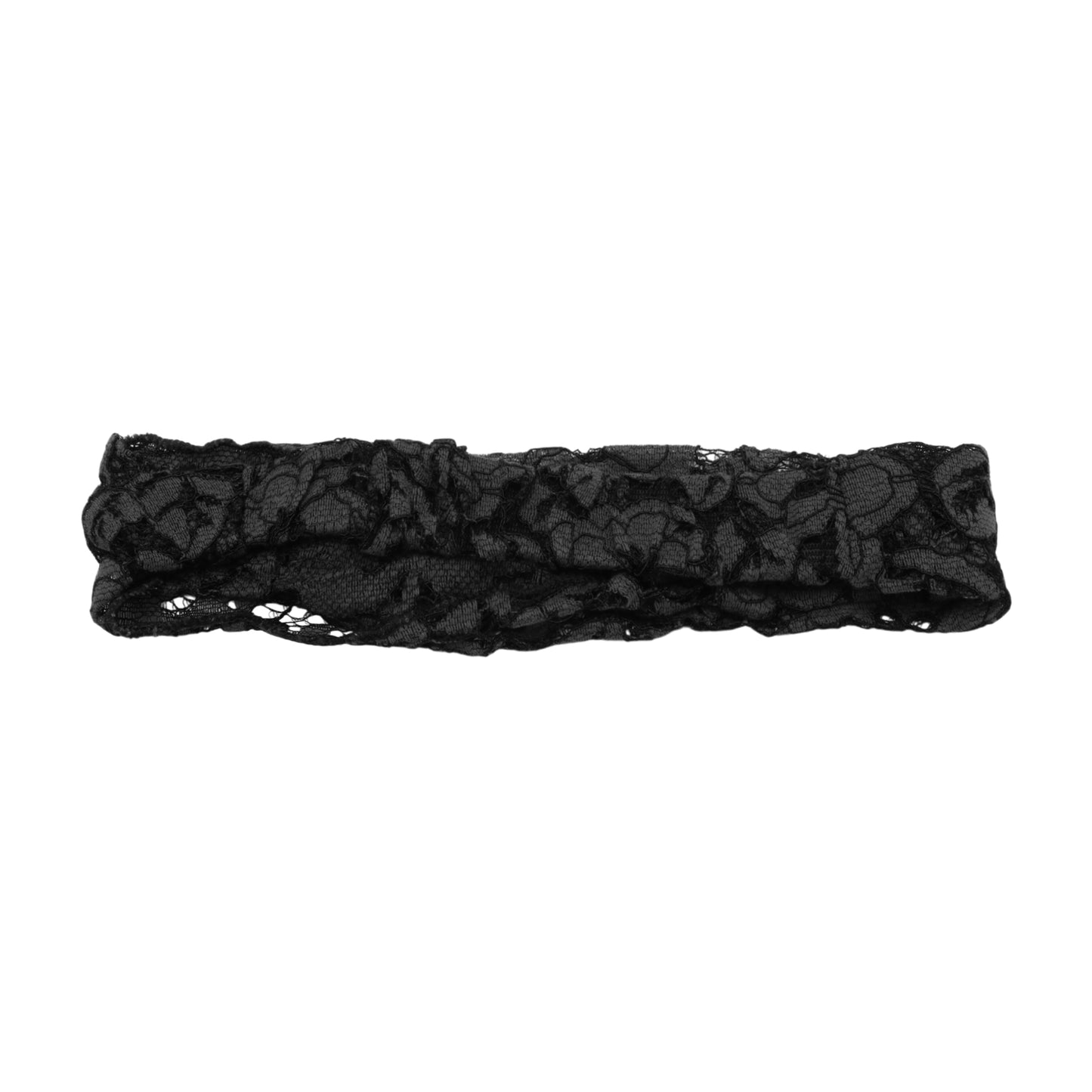 Diadema ancha de encaje Lotus para mujer, color negro, 1 unidad